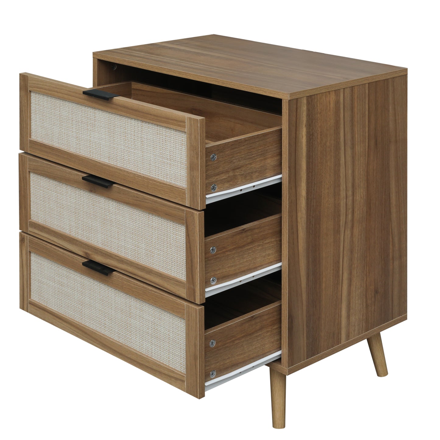 Melysen 3 Drawer Cabinet, Suitable for bedroom, living room, study,Walnut