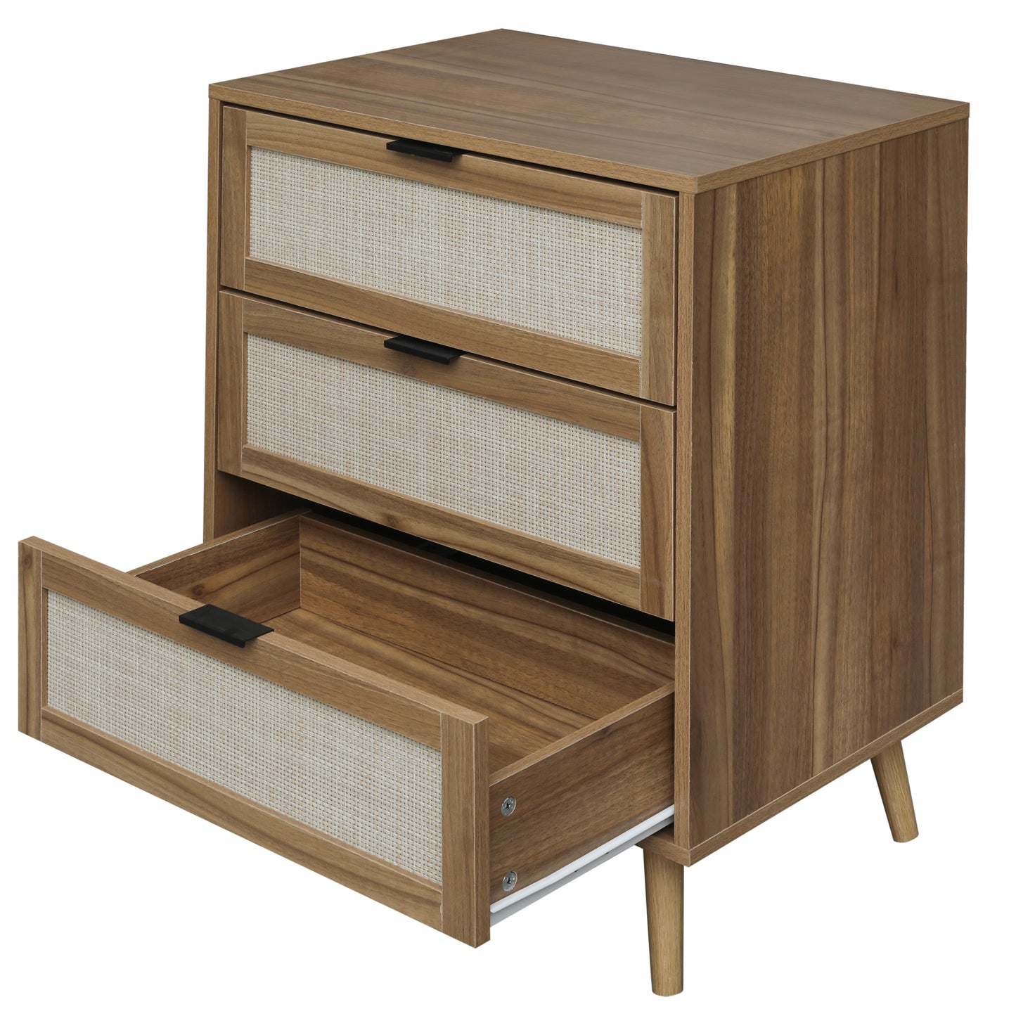 Melysen 3 Drawer Cabinet, Suitable for bedroom, living room, study,Walnut