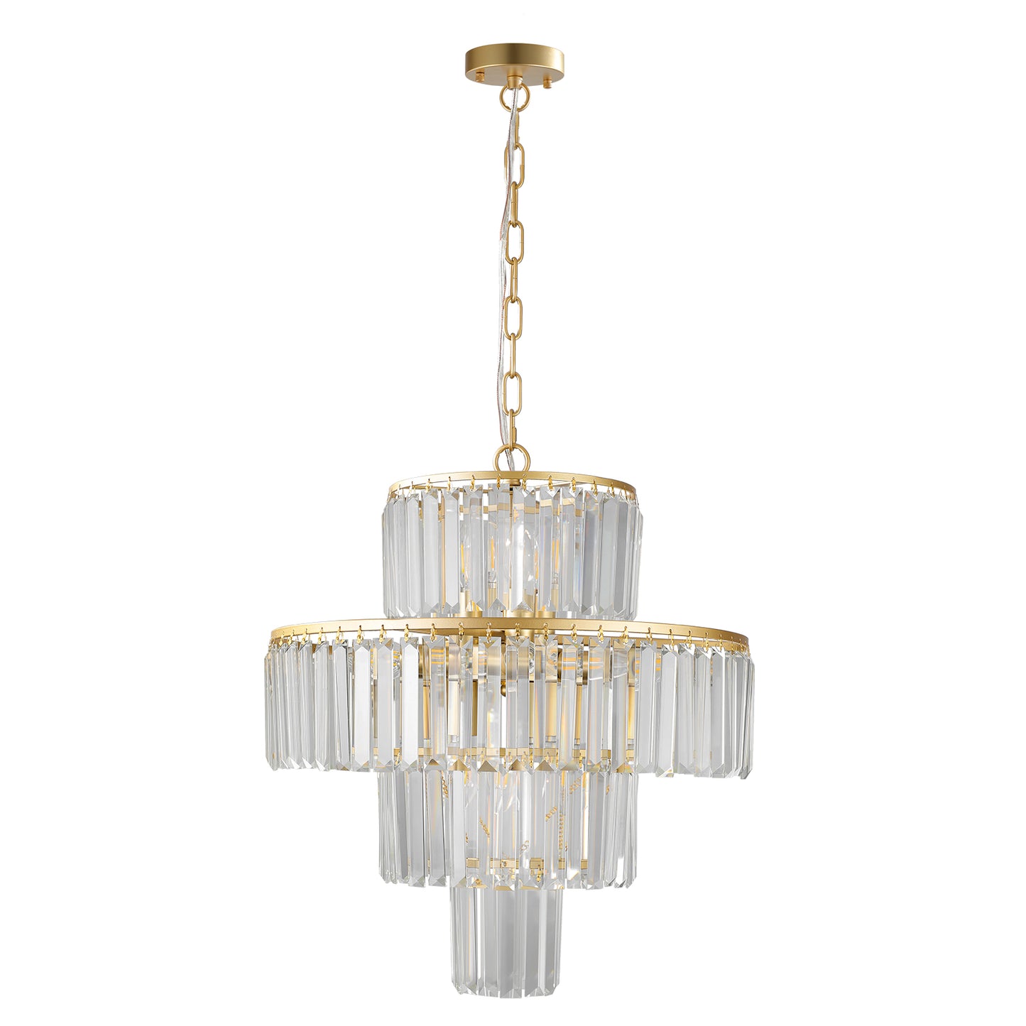 Crystal Modern Chandelier,For Living Room, Dining Room and Bedroom(No Bulbs)