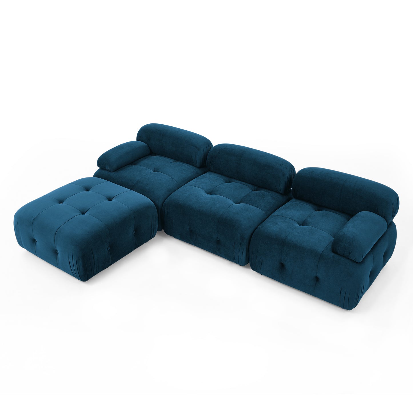 Melysen 93 "Modern Living Room Modular Combined Sofa,Navy Velvet