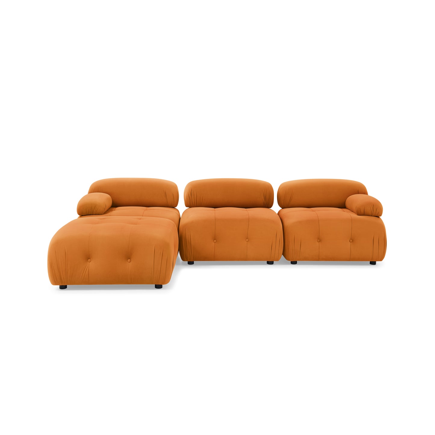 Melysen 93 "Modern Living Room Modular Combined Sofa,Orange Velvet