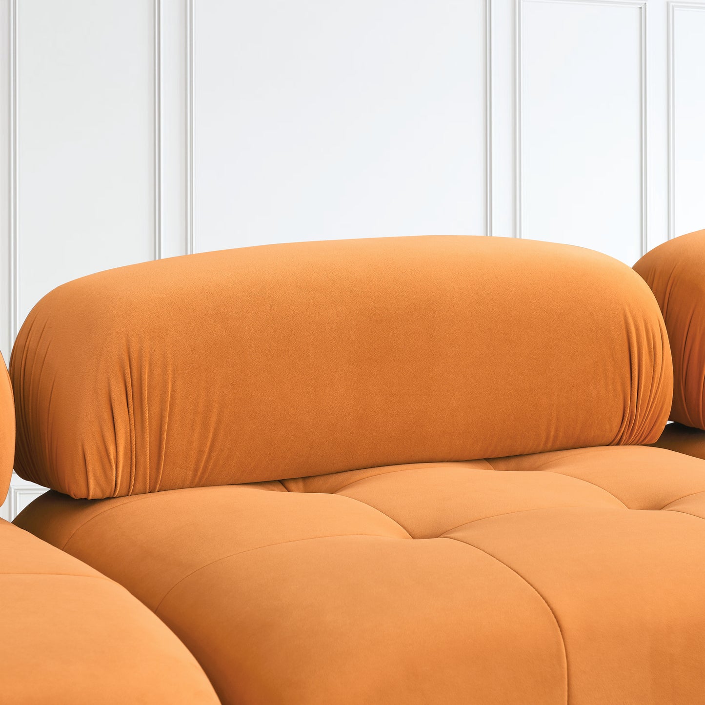 Melysen 93 "Modern Living Room Modular Combined Sofa,Orange Velvet