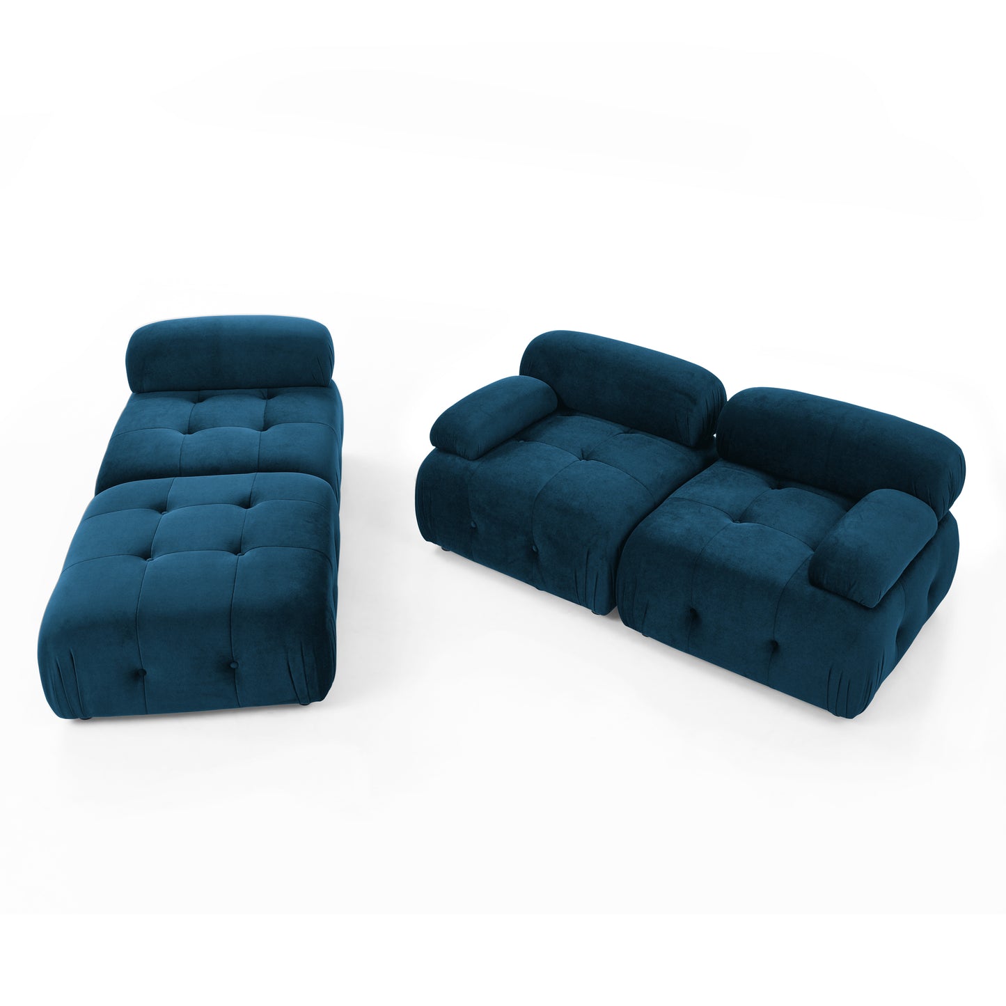 Melysen 93 "Modern Living Room Modular Combined Sofa,Navy Velvet