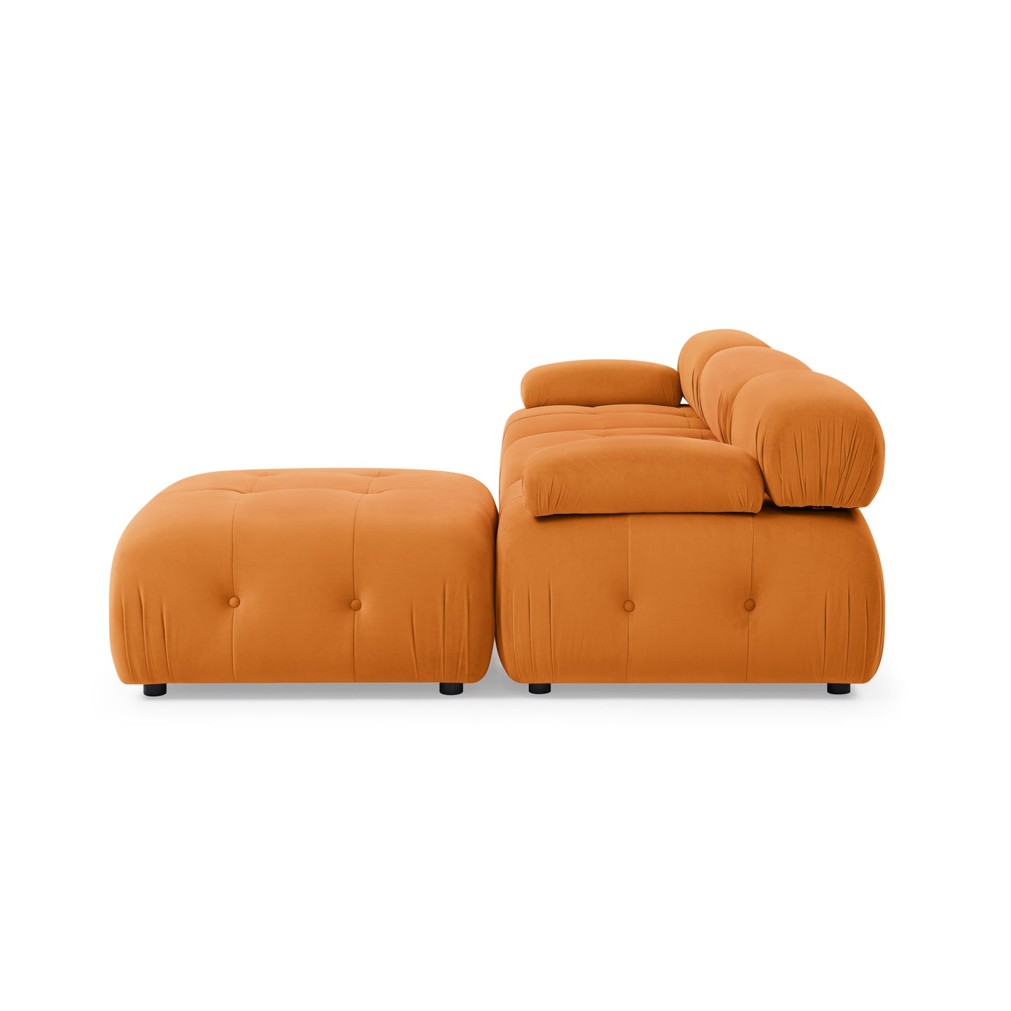 Melysen 93 "Modern Living Room Modular Combined Sofa,Orange Velvet