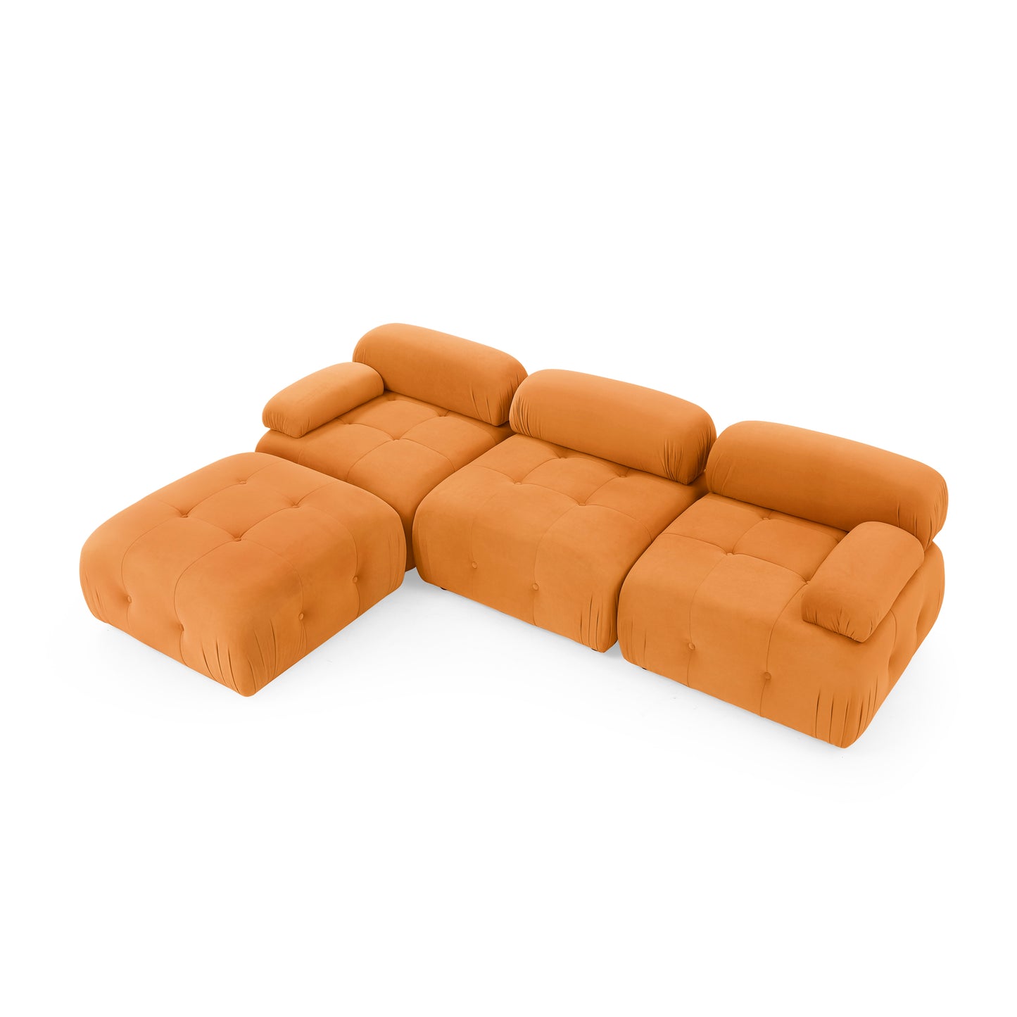 Melysen 93 "Modern Living Room Modular Combined Sofa,Orange Velvet