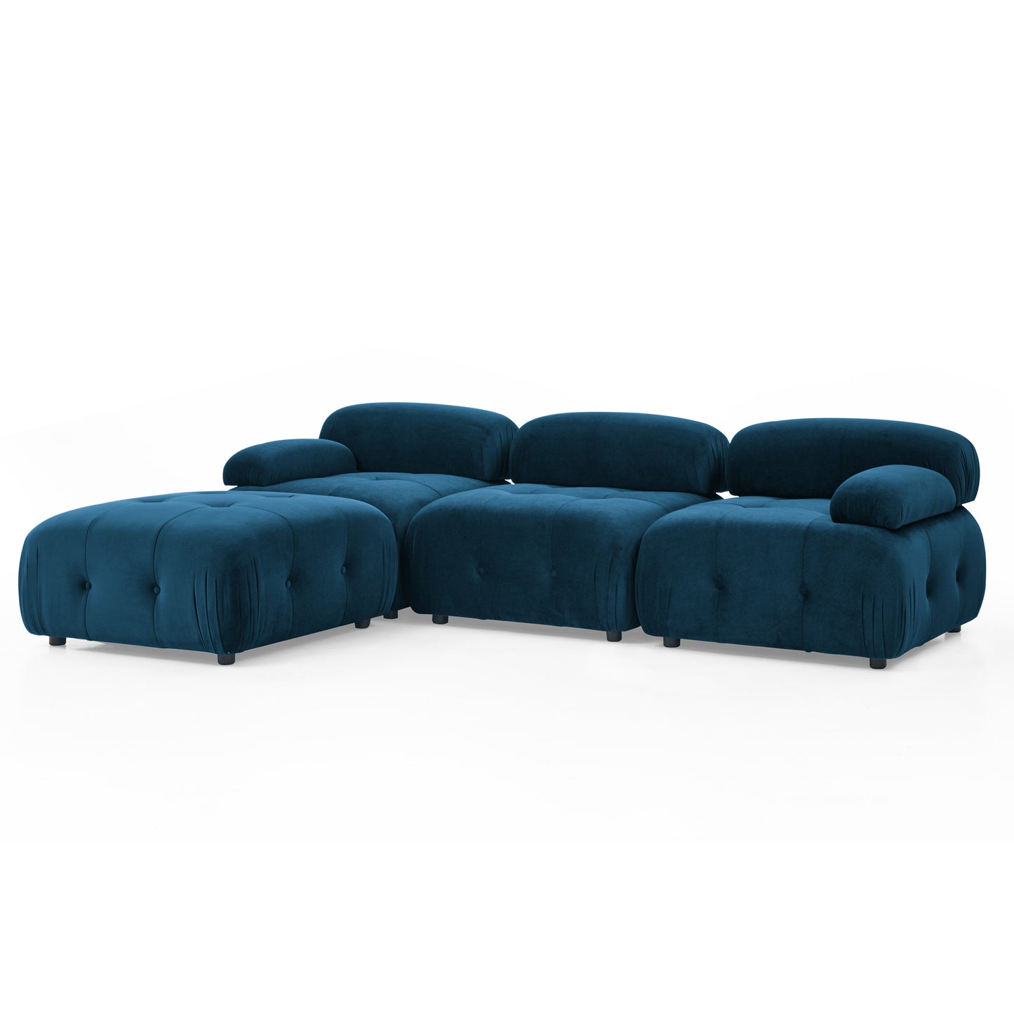 Melysen 93 "Modern Living Room Modular Combined Sofa,Navy Velvet