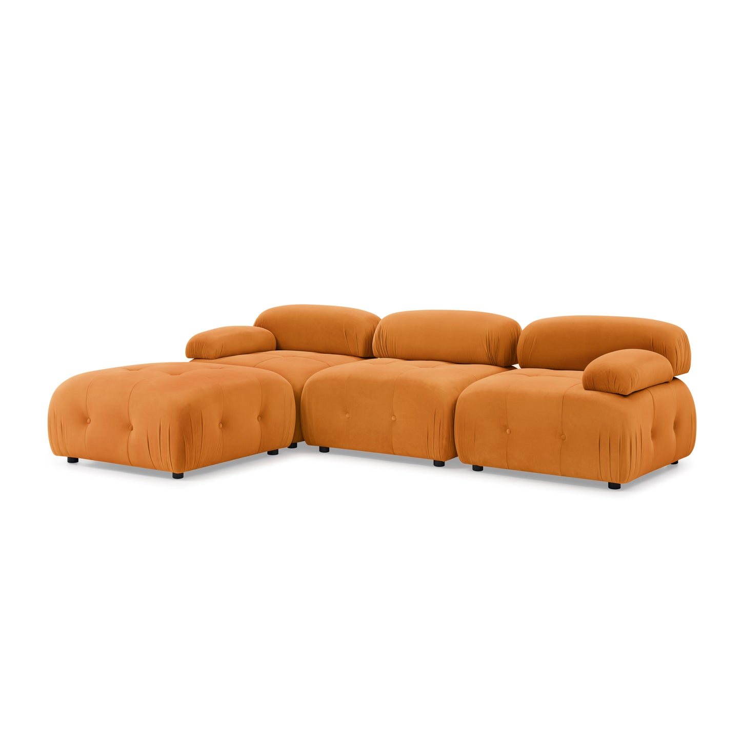 Melysen 93 "Modern Living Room Modular Combined Sofa,Orange Velvet