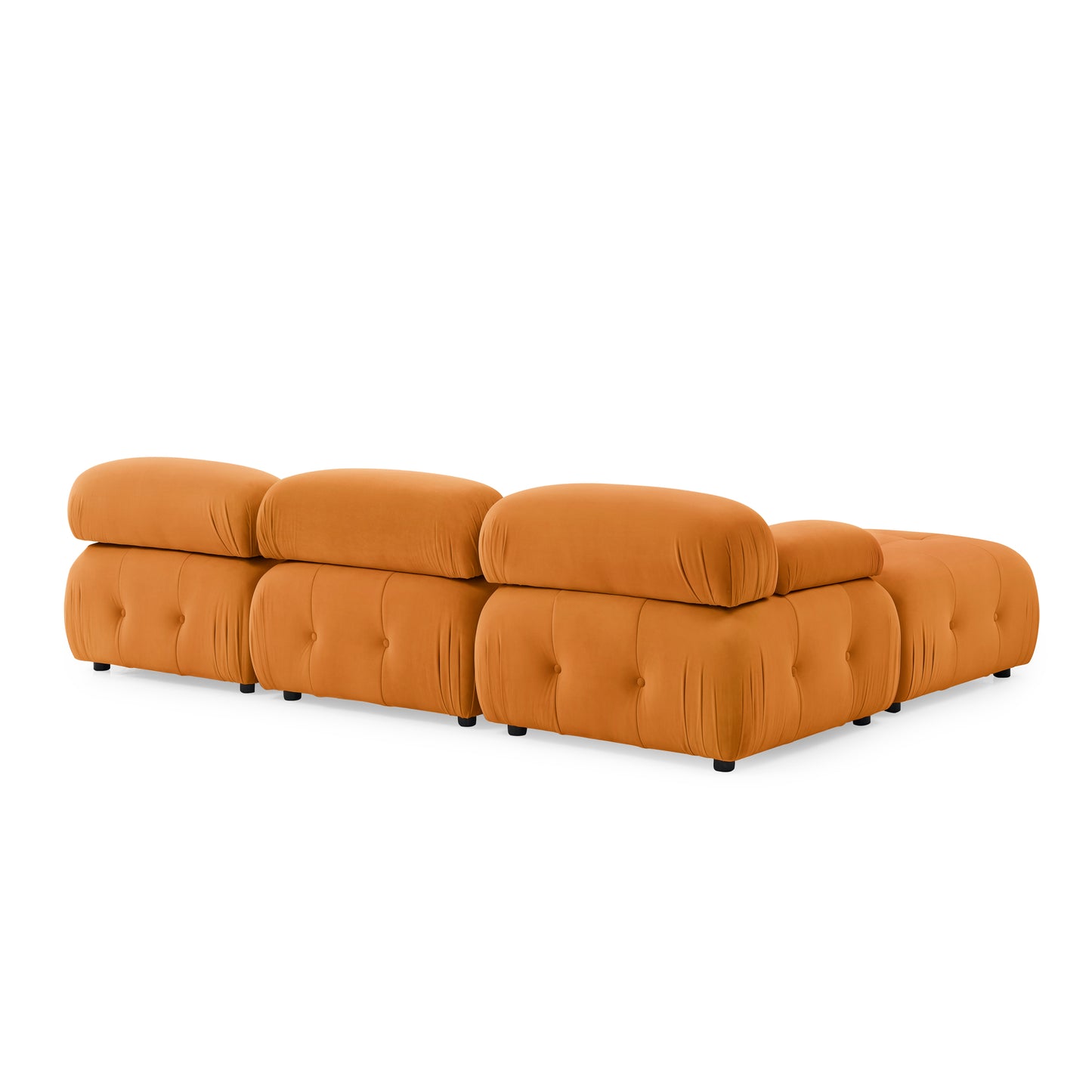 Melysen 93 "Modern Living Room Modular Combined Sofa,Orange Velvet