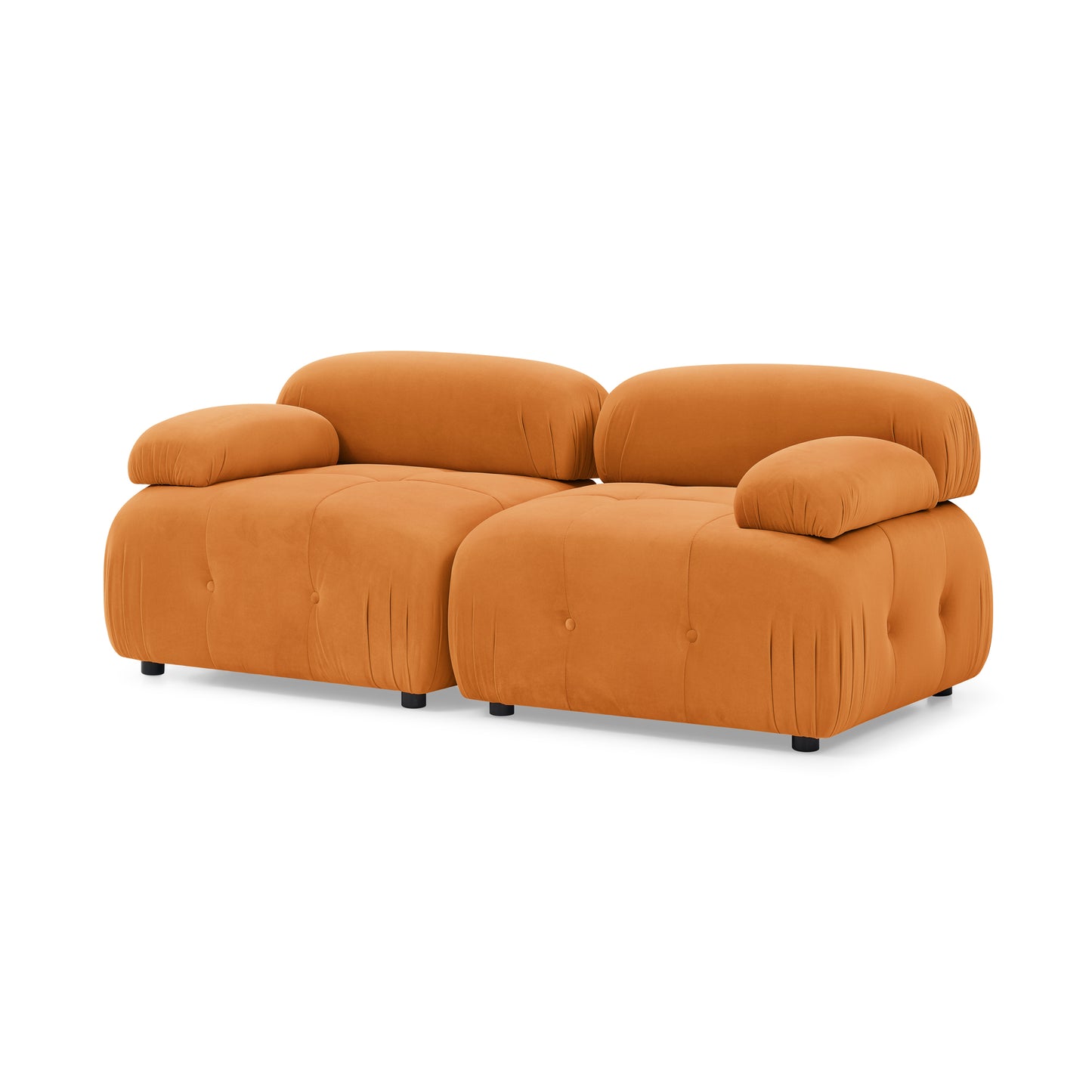 Melysen 93 "Modern Living Room Modular Combined Sofa,Orange Velvet