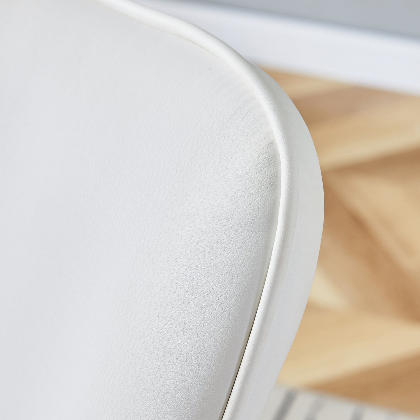 Melysen Table and Chair Set. 1 Table with 4 White Pu Chairs. Modern Minimalist Rectangular White Imitation Marble Dining Table, 0.3" Thick, with Silver Metal Legs. Paired with 4 Pu Chairs