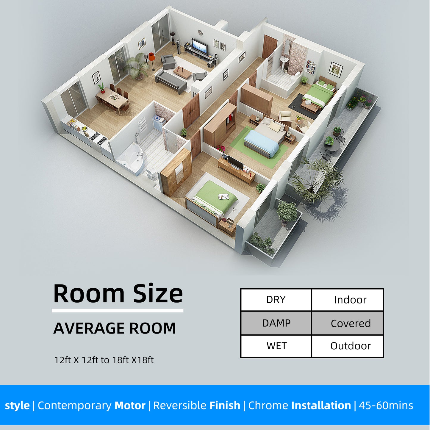 Melysen Ceiling fan AC motor low noise small ceiling fan Modern Enclosed Reversible Motor Ceiling Fan For Farmhouse, Bedroom Living Room