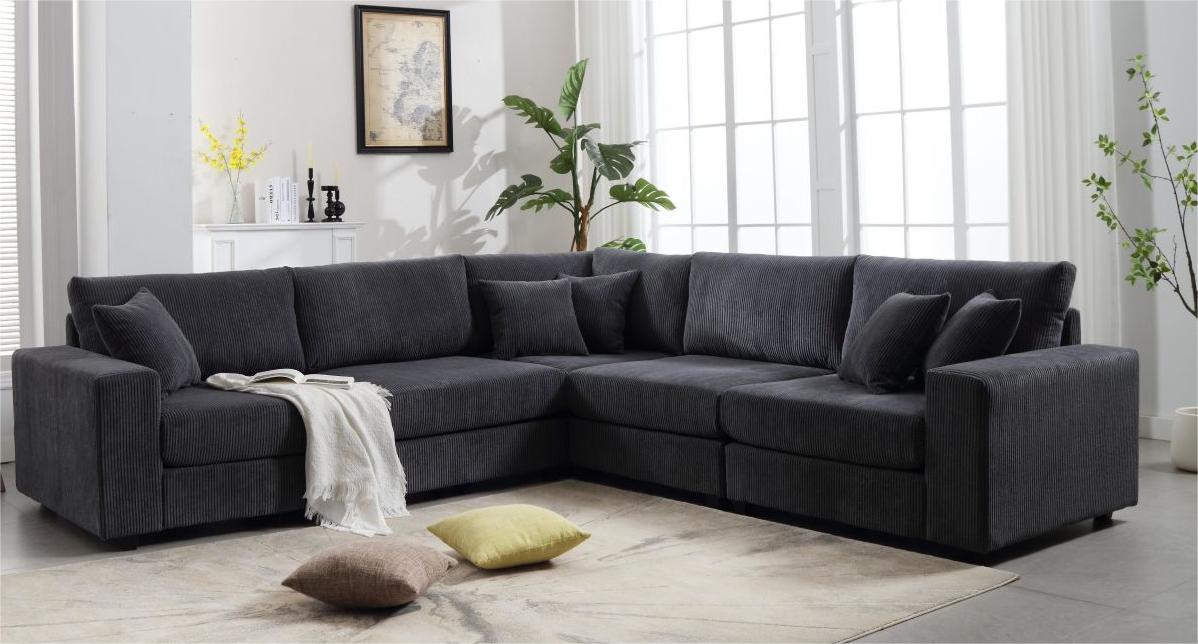 Melysen Oversized  Length117.2"*Width 117.2" Modular Sectional Sofa Couches Set ,Corduroy Upholstered Deep Seat Comfy Sofa For Living Room