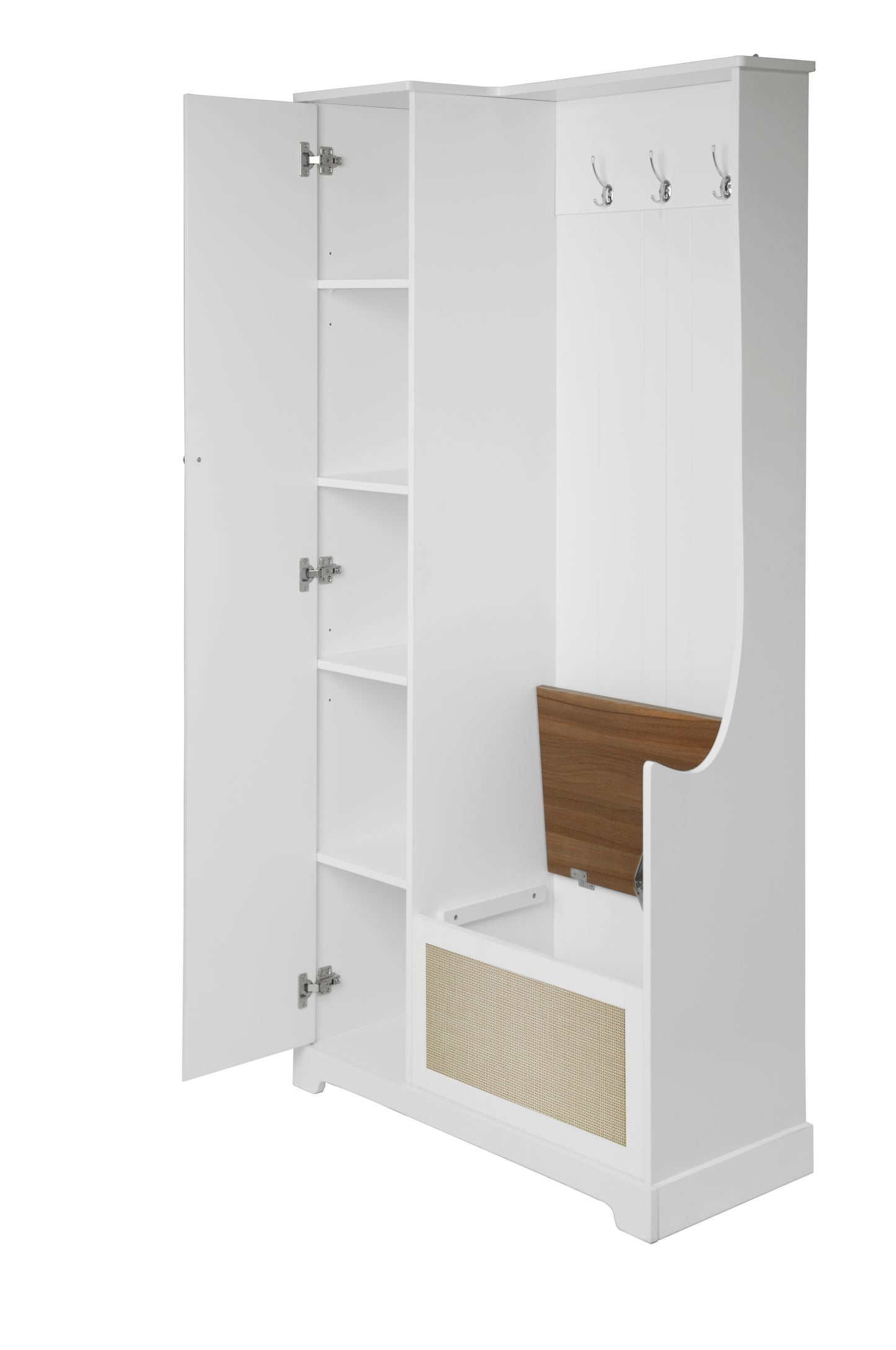 Melysen Hall Tree with Bench, Storage Cabinet