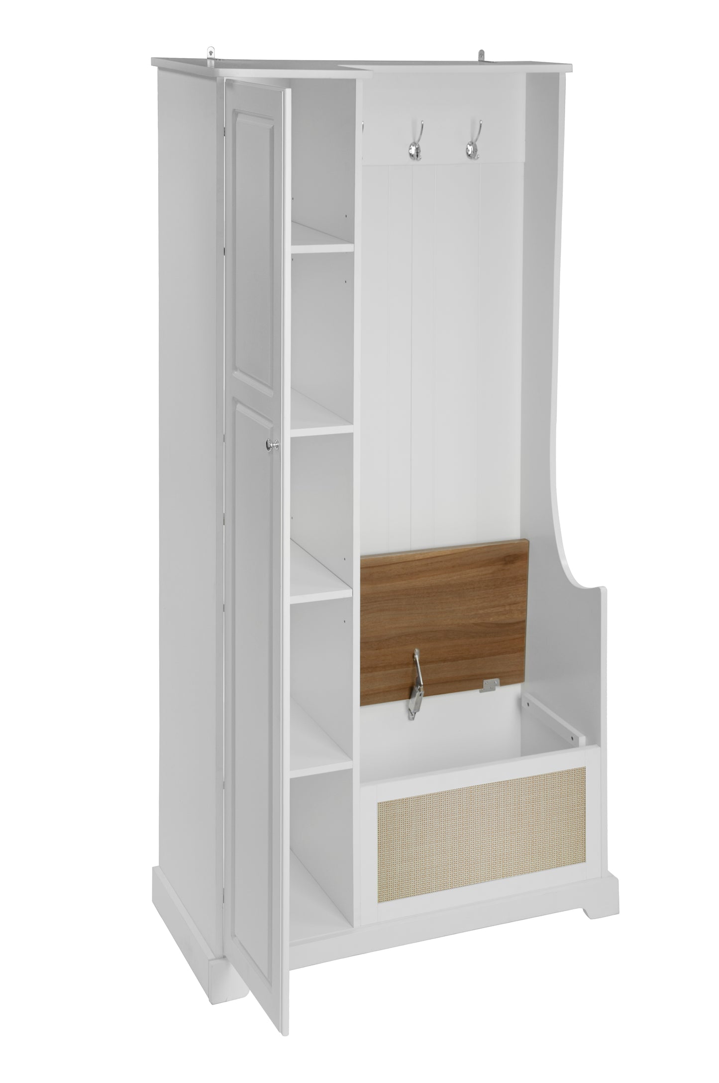 Melysen Hall Tree with Bench, Storage Cabinet