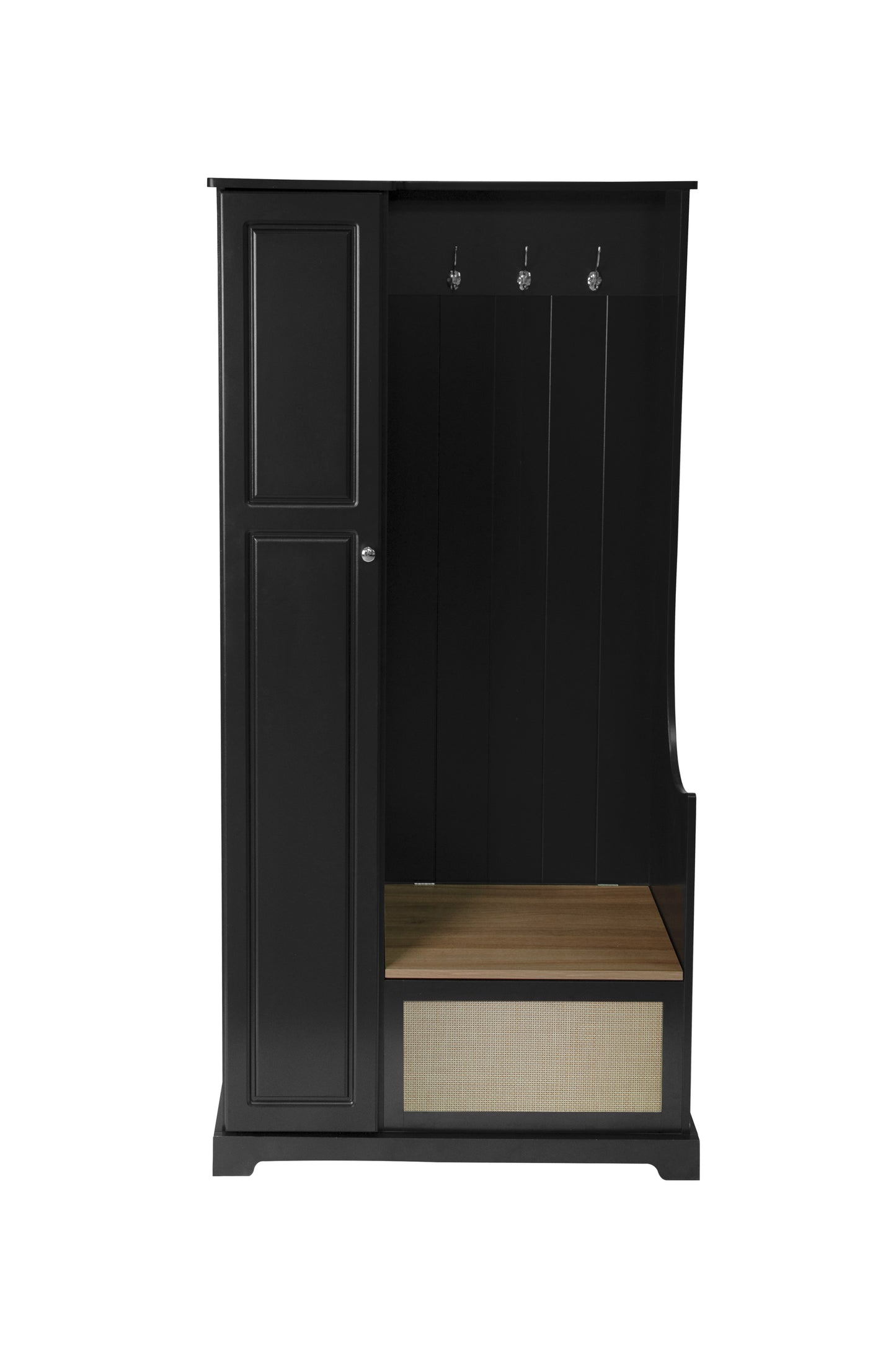 Melysen Hall Tree with Bench, Storage Cabinet, Suitable for Living Room, Entryway, Bedroom