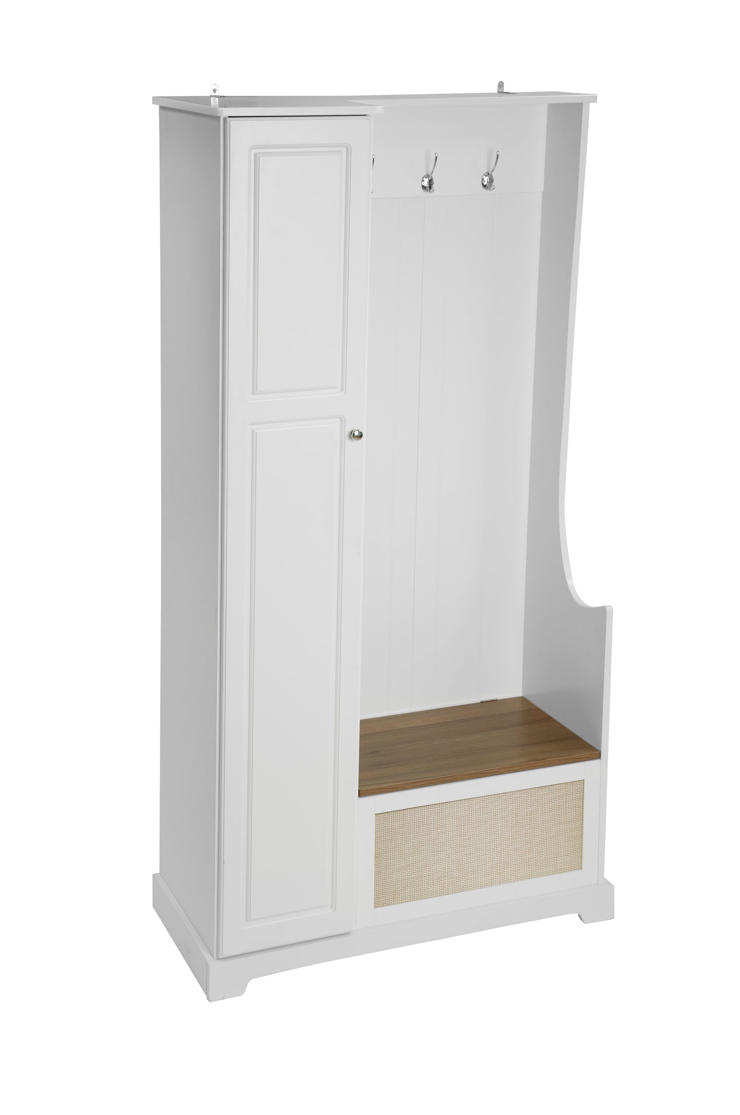 Melysen Hall Tree with Bench, Storage Cabinet