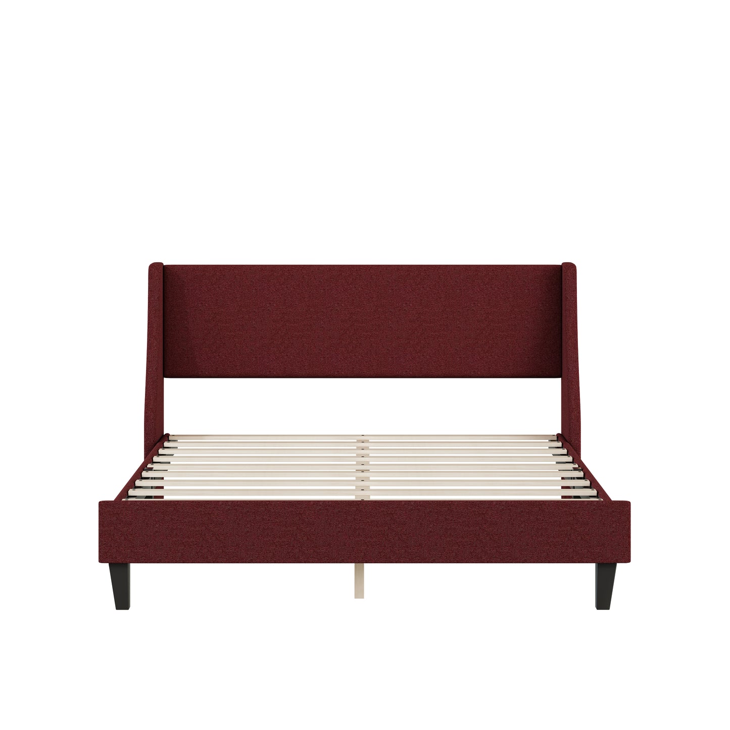 Melysen Bedframe Upholstered Bed Frame Platform,Red