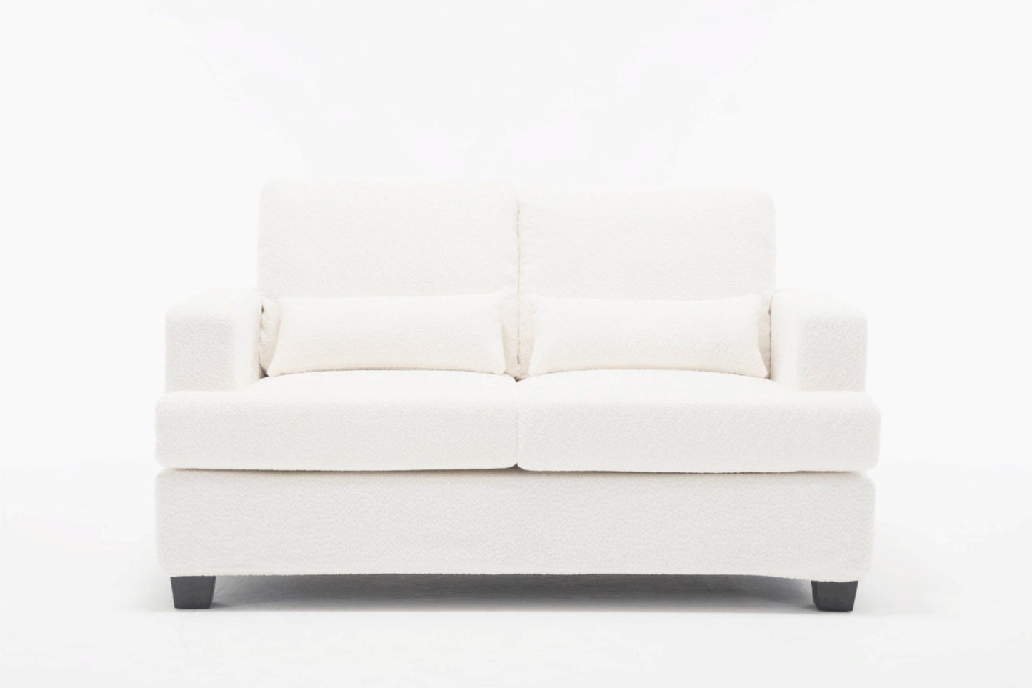 Melysen Modern Sofas Couches for Living Room, Sofas & couches with Square Armrest, Removable back Cushion,White