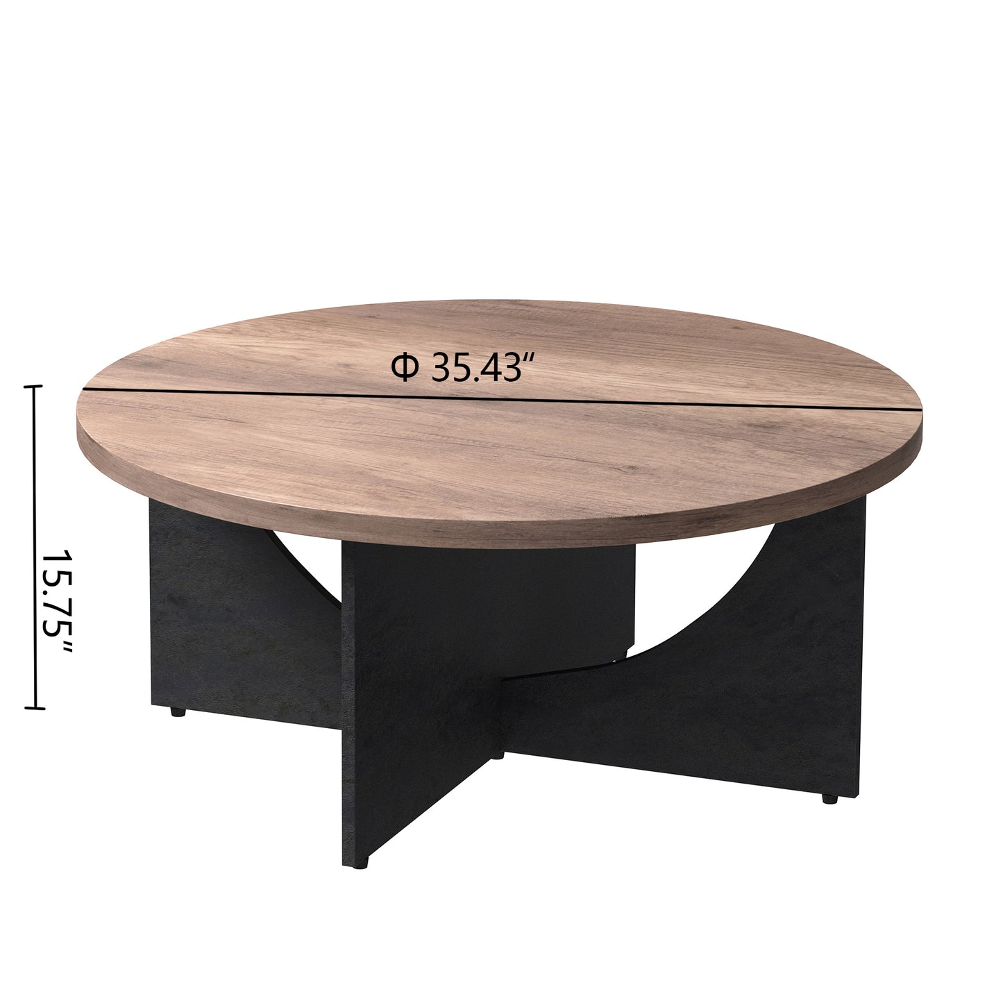 Melysen 35 Inch Modern Retro Round Coffee Table for Living Room and Bedroomin