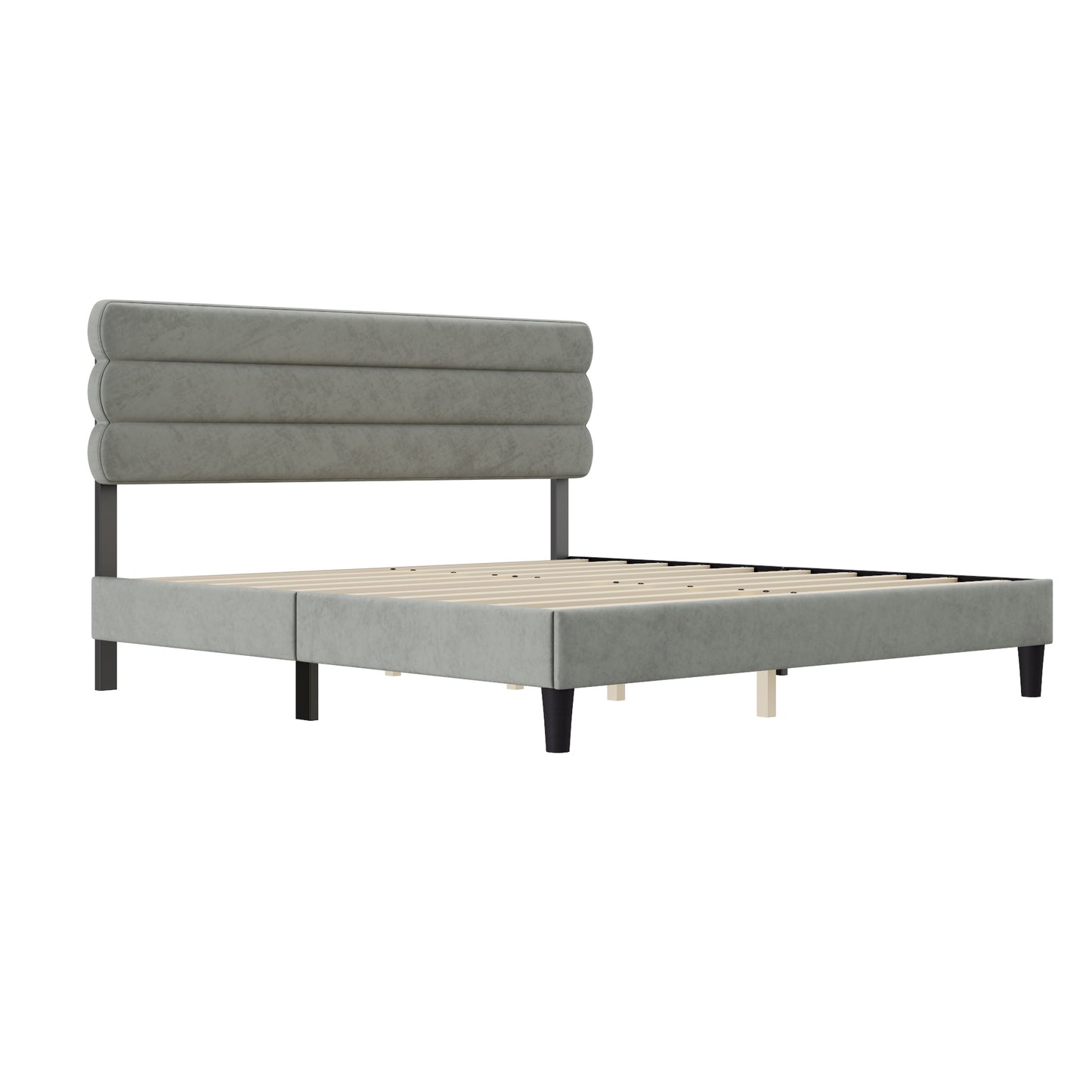 Melysen Modern Solid Platform Bed, Supported by Wooden Planks, Springless Mattress and Mattress Base, Easy to Assemble.