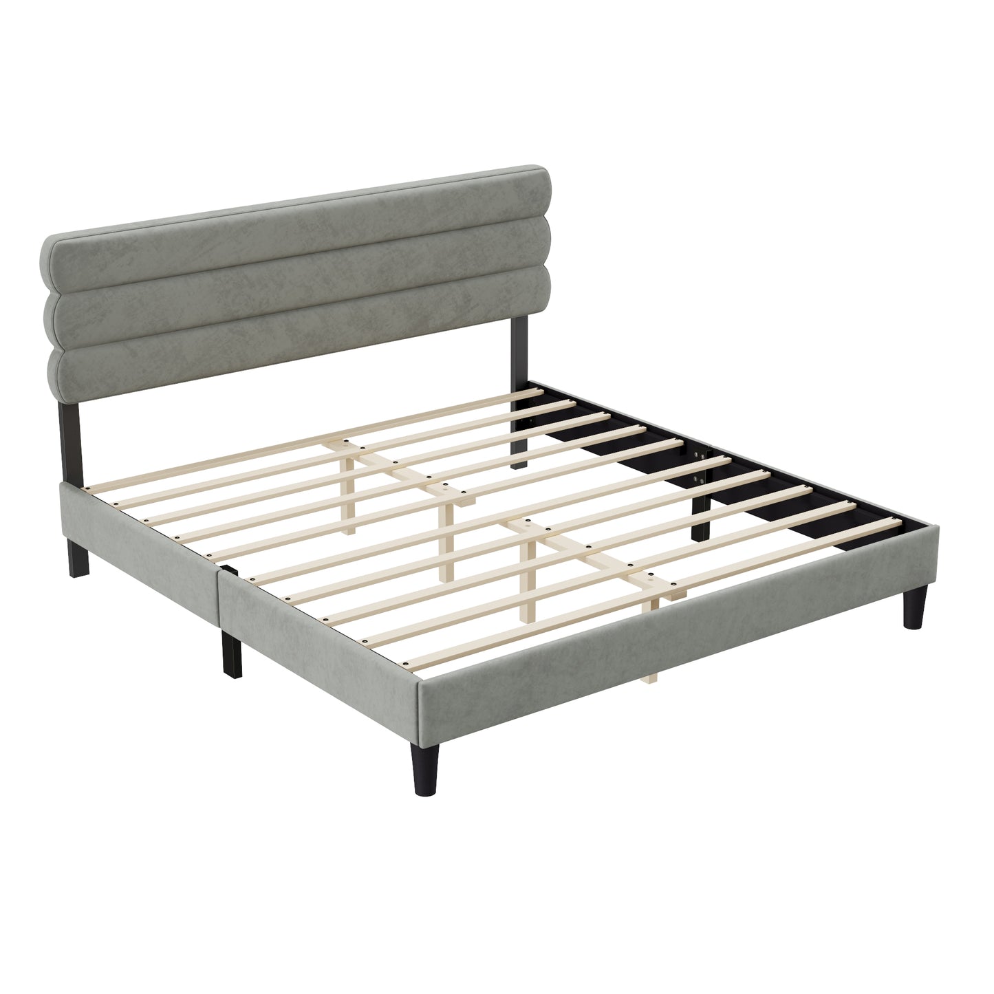 Melysen Modern Solid Platform Bed, Supported by Wooden Planks, Springless Mattress and Mattress Base, Easy to Assemble.