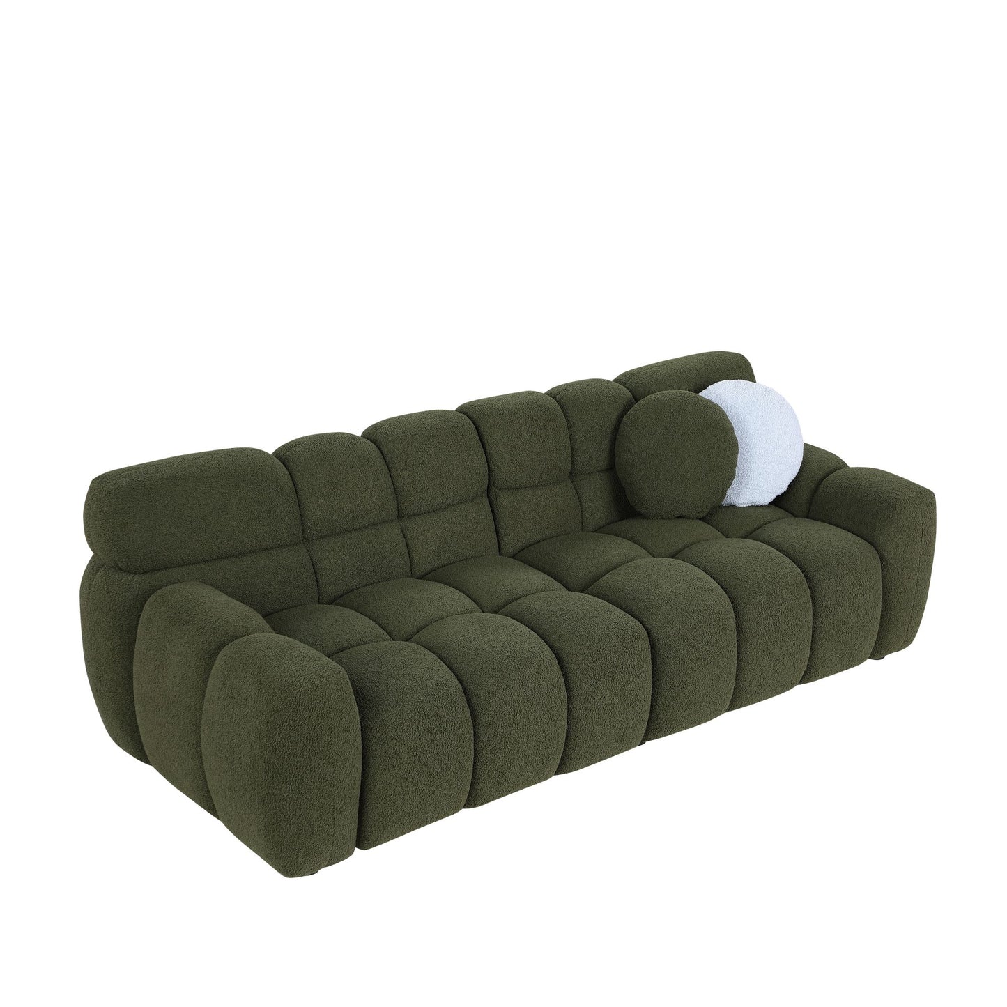 Melysen 87.4 length ,35.83" deepth ,human body structure for USA people, marshmallow sofa,boucle sofa ,3 seater