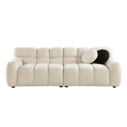 Melysen 87.4 length ,35.83" deepth ,human body structure for USA people, marshmallow sofa,boucle sofa ,3 seater