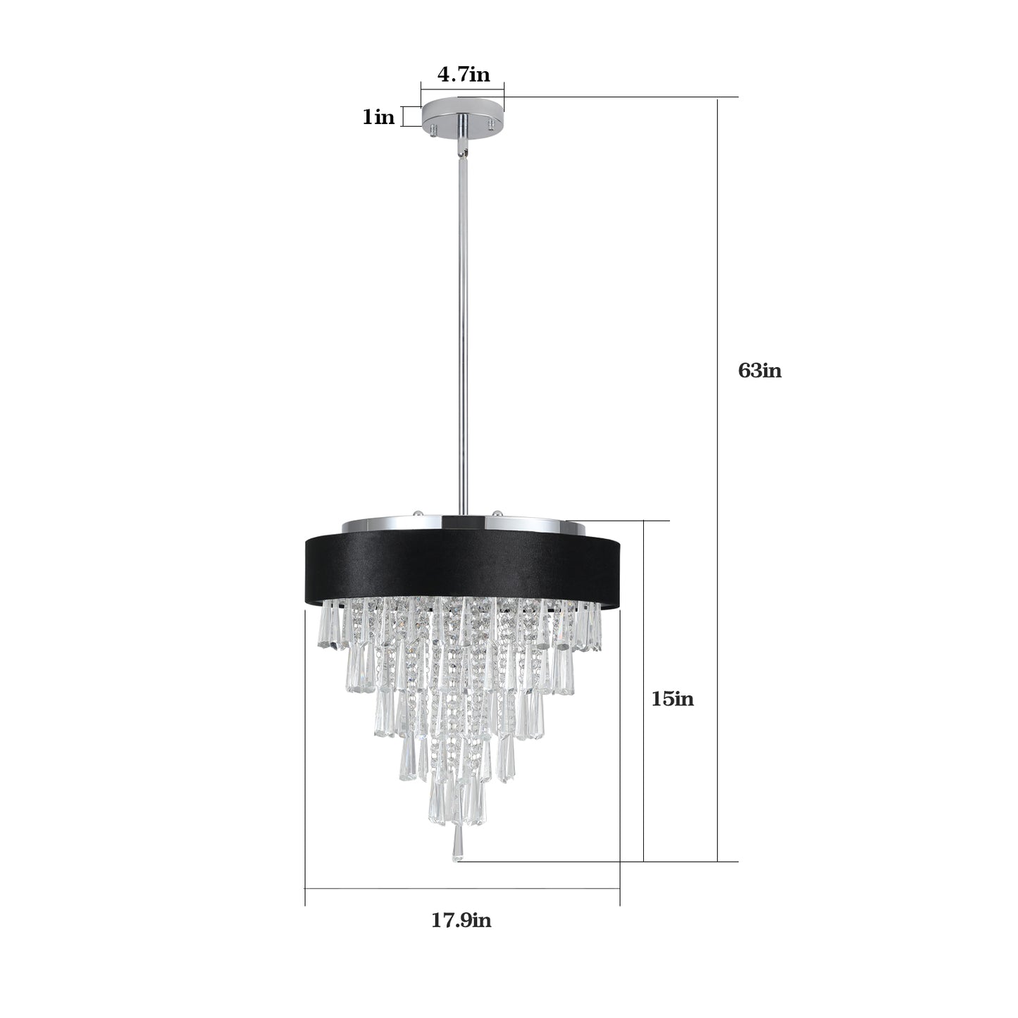 Luxury transparent crystal cone chandelier(No Bulbs)