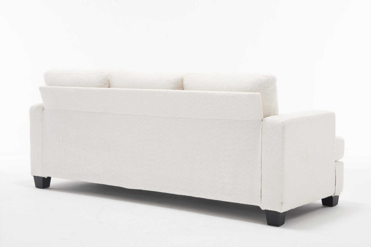 Melysen Modern Sofas Couches for Living Room, Sofas & couches with Square Armrest, Removable back Cushion,White