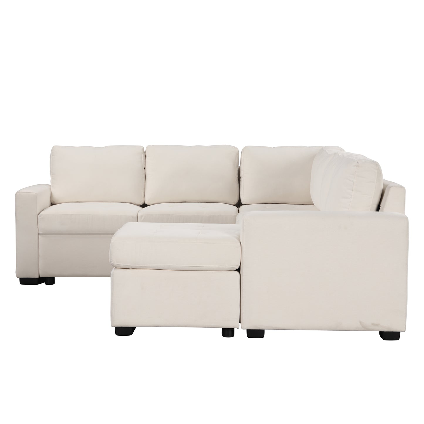 Melysen Sectional Sleeper Sofa with Pull-out Bed and Lounge Chair£¬USB and Type-C Interfaces£¬Suitable for Living Room£¬Office£¬and Spacious Spaces