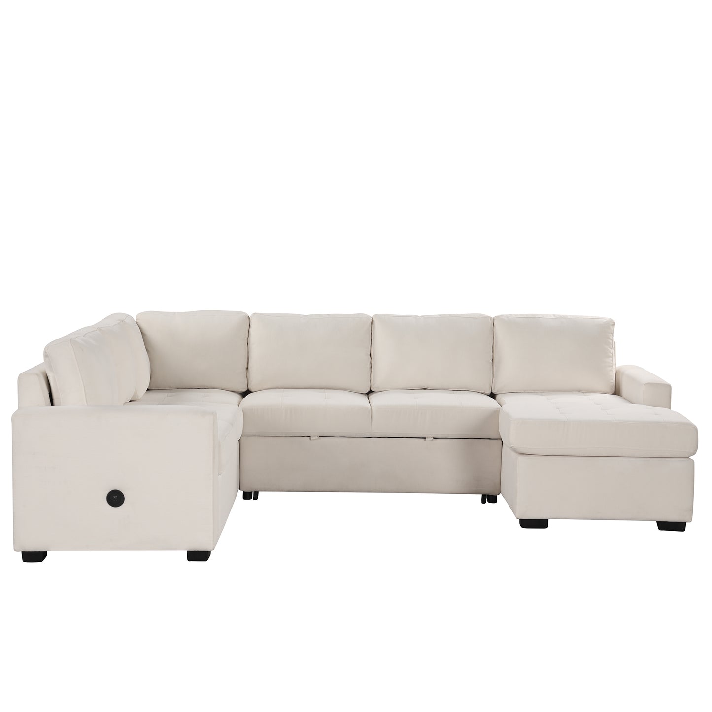 Melysen Sectional Sleeper Sofa with Pull-out Bed and Lounge Chair£¬USB and Type-C Interfaces£¬Suitable for Living Room£¬Office£¬and Spacious Spaces