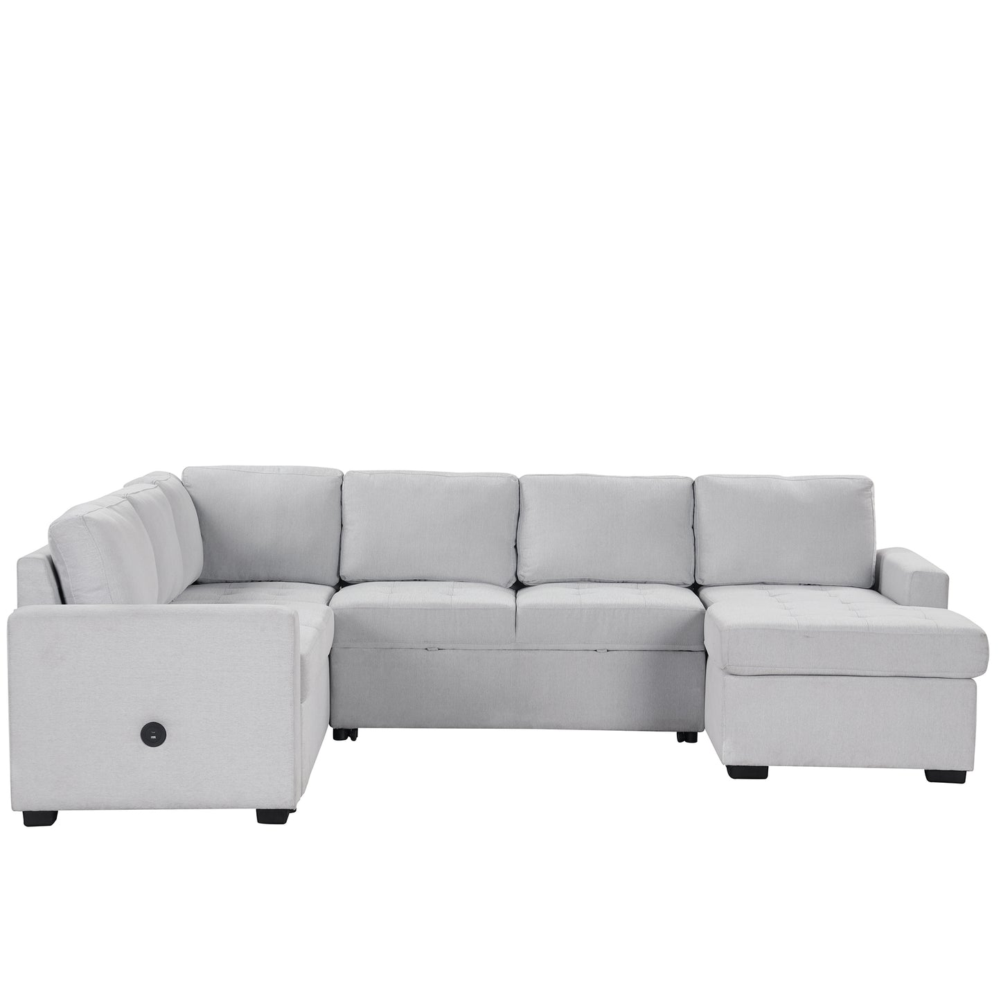 Melysen Sectional Sleeper Sofa with Pull-out Bed and Lounge Chair£¬USB and Type-C Interfaces£¬Suitable for Living Room£¬Office£¬and Spacious Spaces