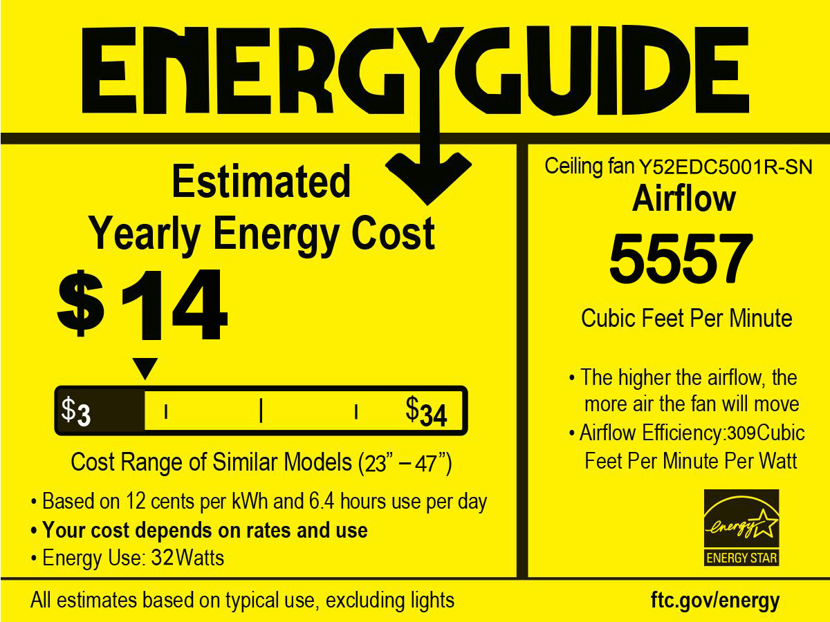 Melysen 52" Ceiling Fan with Lights Remote Control,Quiet DC Motor 3 Wood Blade Ceiling Fans 6 Speed Levels,Reversible Ceiling Fan, for Patio Living Room, Bedroom, Office,Indoor.(Stain nickel + Walnut )