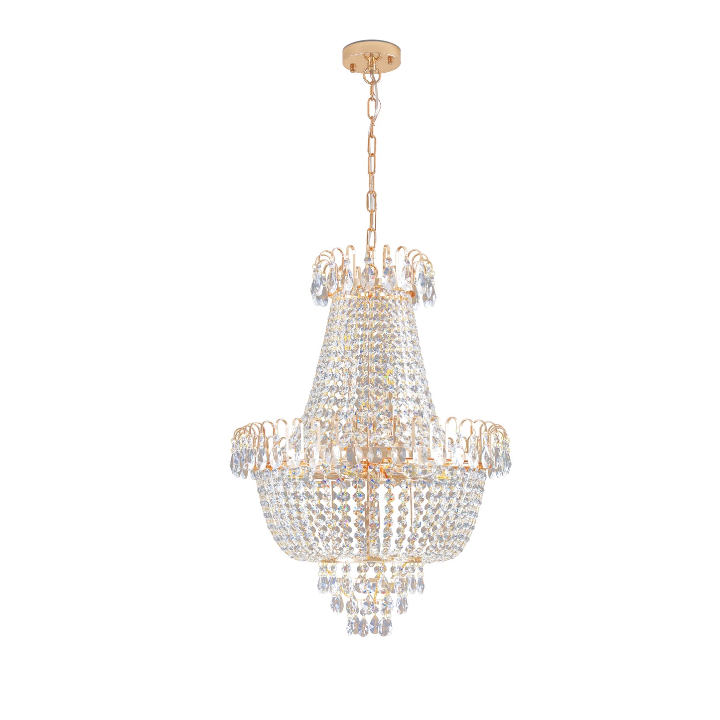 Large luxury crystal chandelier in living room(No Bulbs)