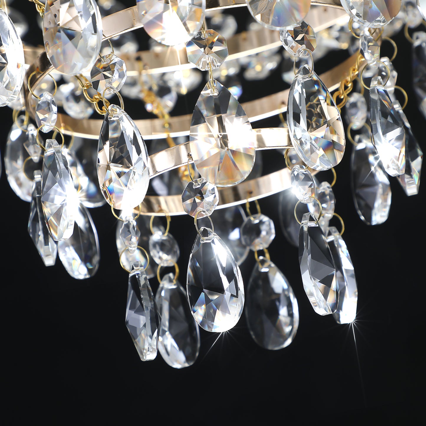 Large luxury crystal chandelier in living room(No Bulbs)