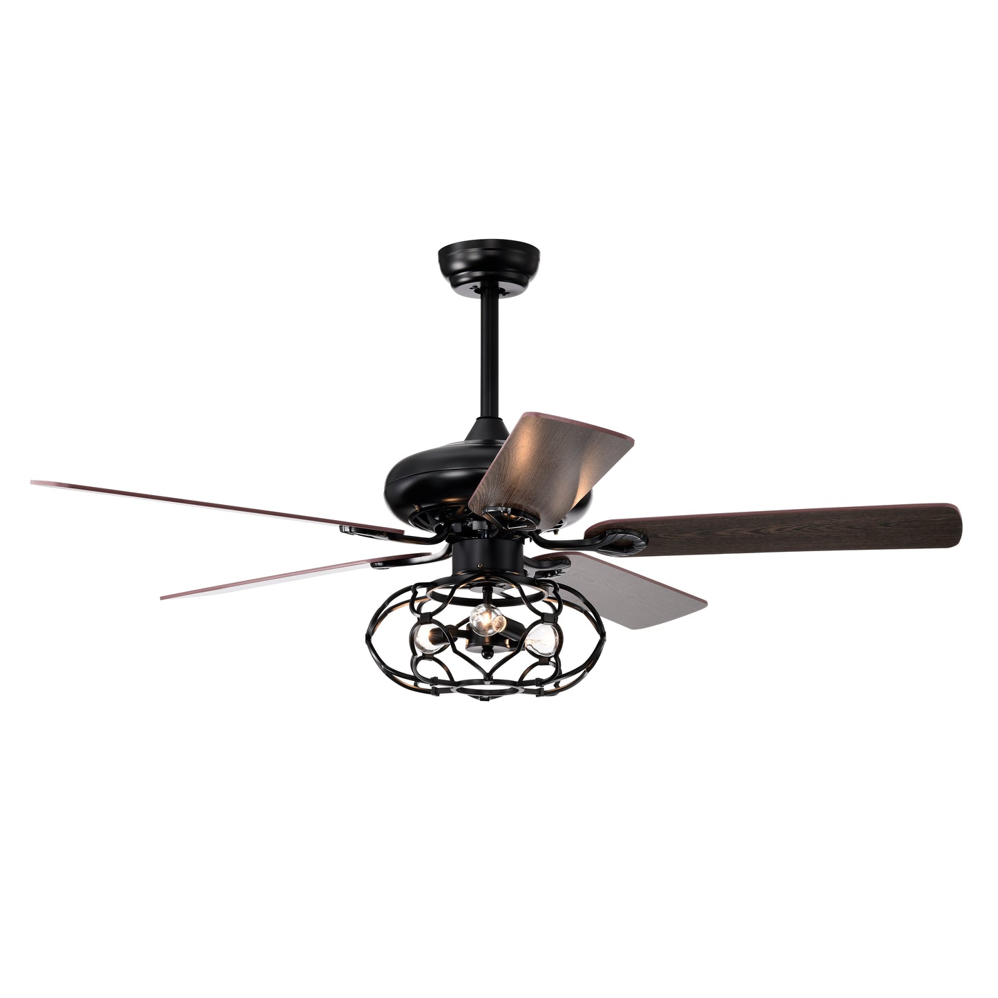 Melysen Low Profile Ceiling Fan with Lights(no include bulb),Blade Dark Wood 52-inch Ceiling Fan (Optional Remote&2 Color Option Blades)