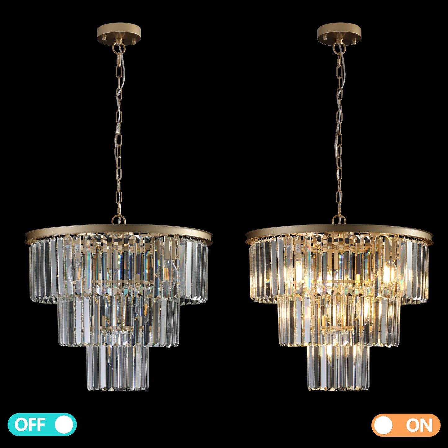 Gold Luxury Crystal Chandelier Modern Chandeliers Lights(No Bulbs)