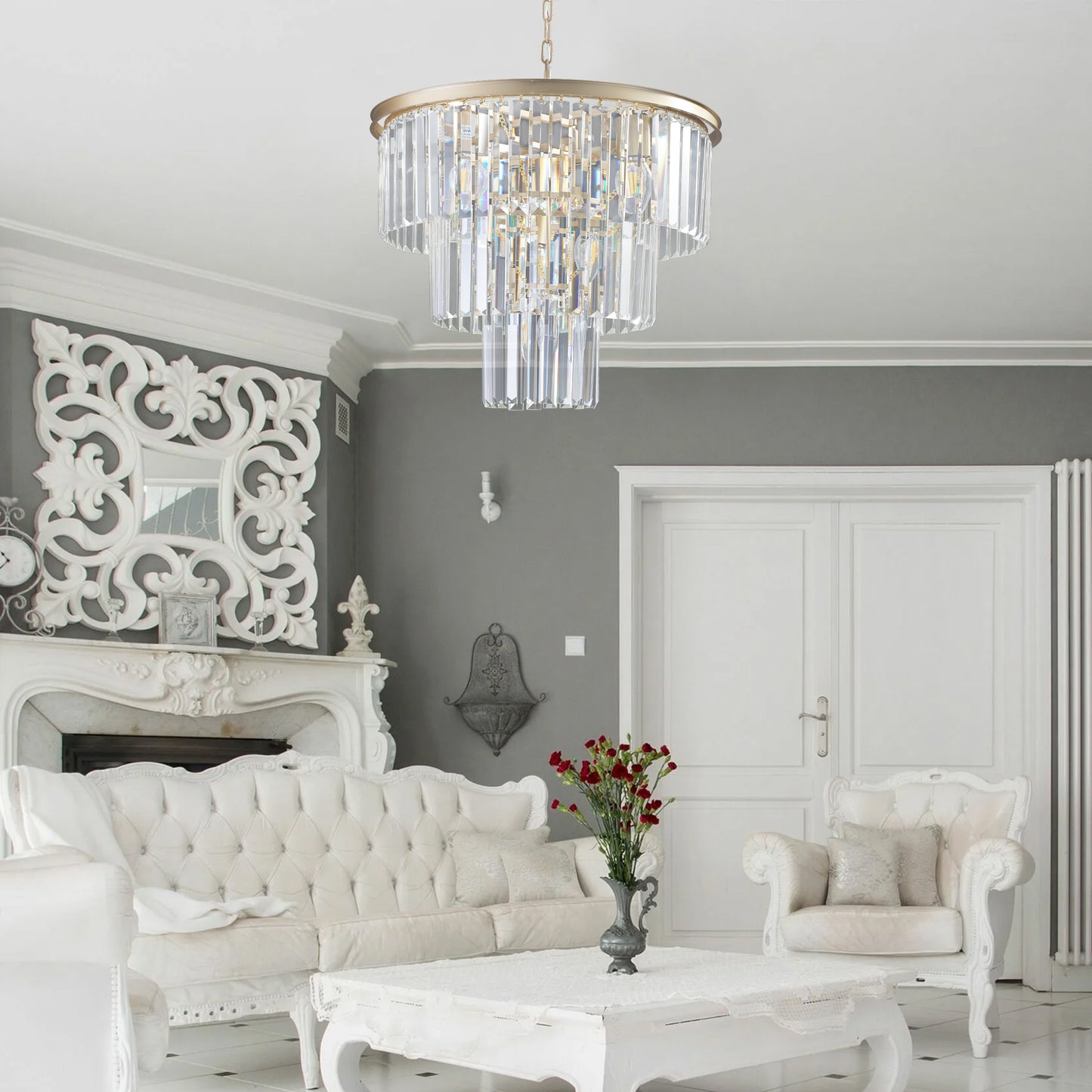 Gold Luxury Crystal Chandelier Modern Chandeliers Lights(No Bulbs)