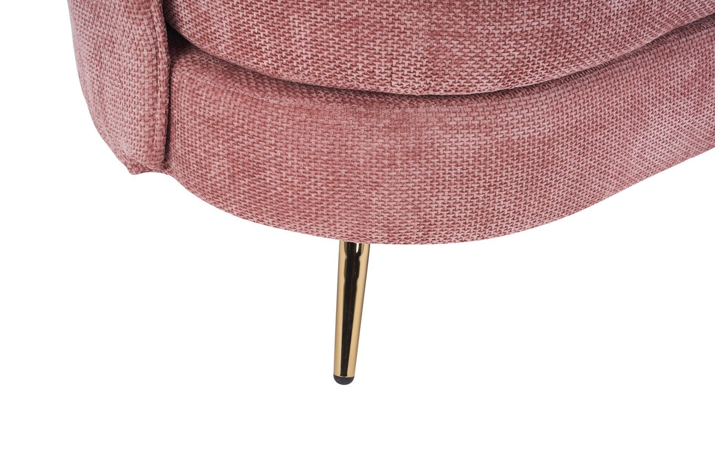 Melysen Polyester fiber Loveseat Sofa Chair Upholstered Couch with Golden Metal Legs Club Two-Seat Sofa for Living Reading Room Bedroom Apartment Small Space Dorm,Pink.