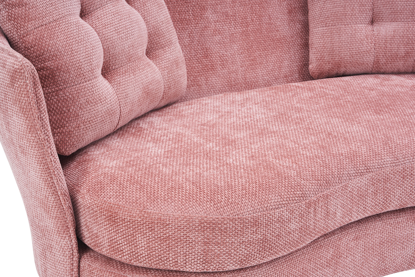 Melysen Polyester fiber Loveseat Sofa Chair Upholstered Couch with Golden Metal Legs Club Two-Seat Sofa for Living Reading Room Bedroom Apartment Small Space Dorm,Pink.