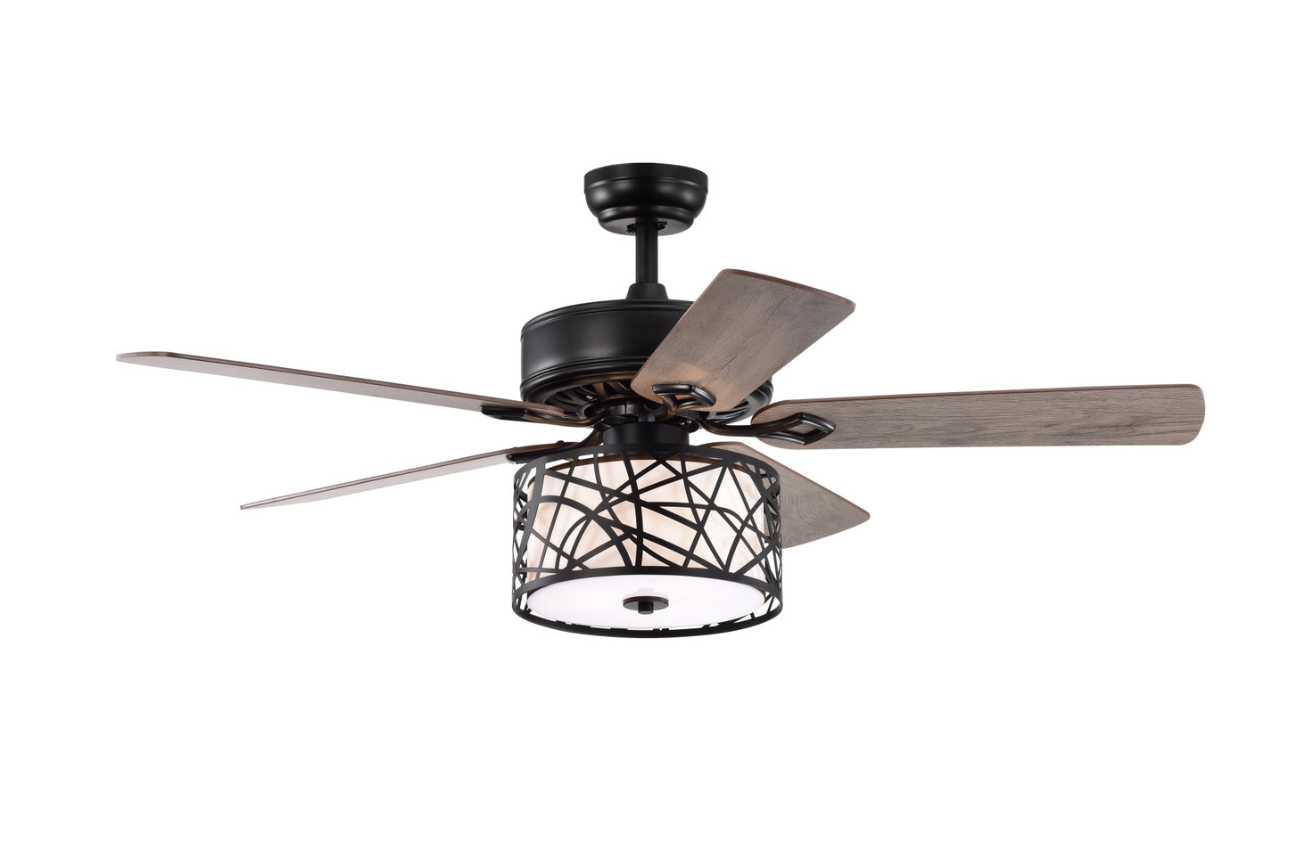 Melysen 52" Low Profile Ceiling Fan with Lights(no include bulb),Blade Dark Wood Ceiling fan