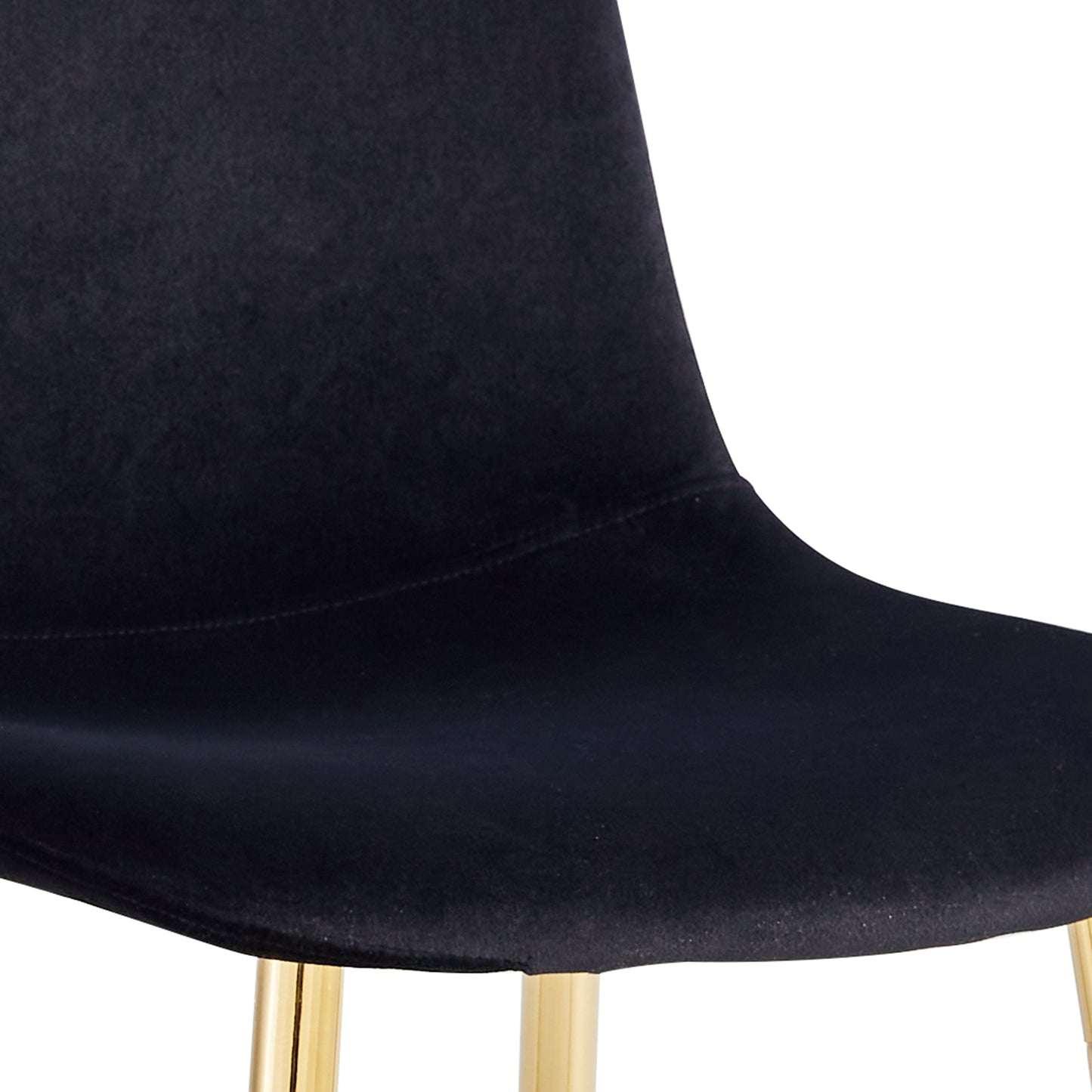 Melysen A Set of 4 Dining Chairs and A Dining Table, Featuring Modern Medieval Style Restaurant Cushioned Side Chairs, Equipped with Soft Velvet Fabric Cushions and Spoon Shaped Golden Metal Legs.012