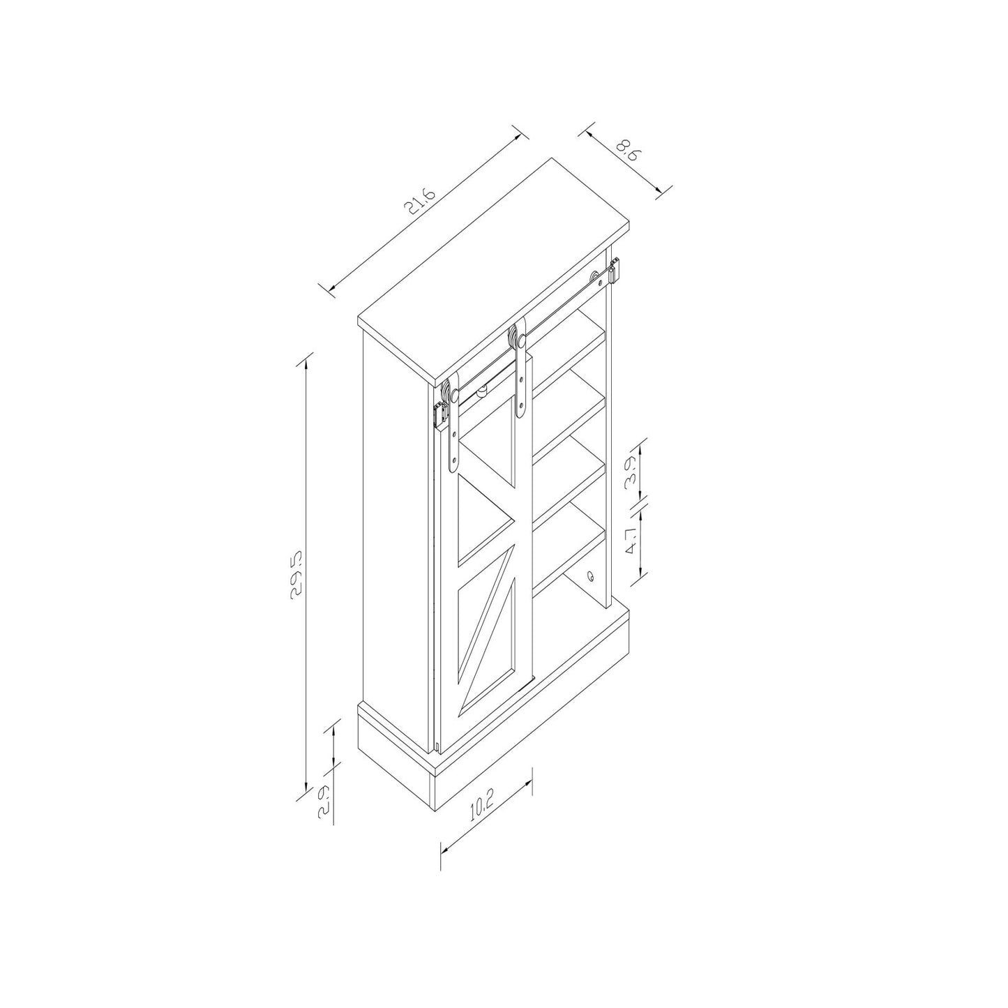 Melysen Rural sliding barn door storage cabinet, over the toilet storage cabinet,bathroom storage,bathroom cabinet,bathroom storage cabinet,storage cabinet,Wall mounted and adjustable wall cabinet