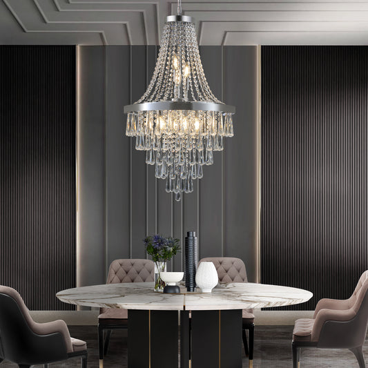 Chromium color Crystal Chandeliers,Large Contemporary Luxury Ceiling Lighting(No Bulbs)