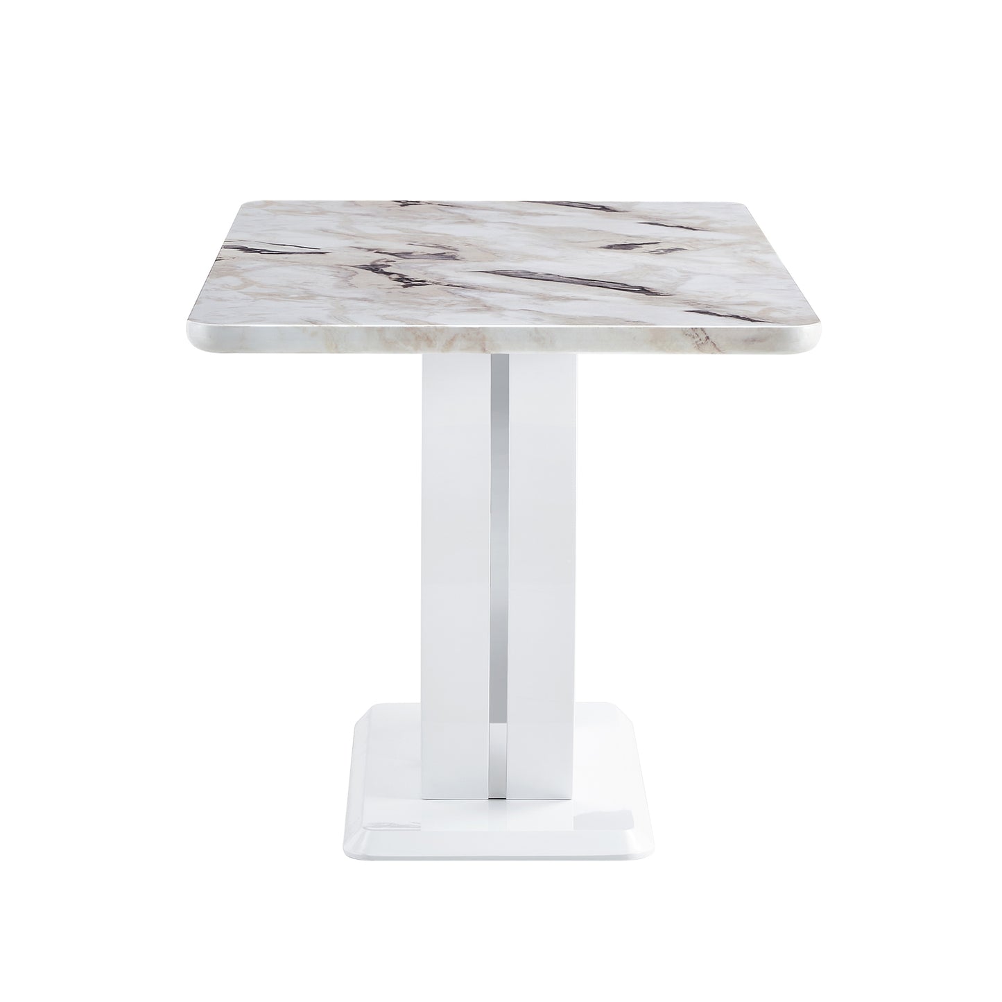 Melysen Modern Minimalist White Marble Patterned Dining Table, Bar Table. A Rectangular office Desk. Game Table. Table. Used In Restaurants, Living Rooms, Terraces, Kitchens 63"*37"* 36.2"