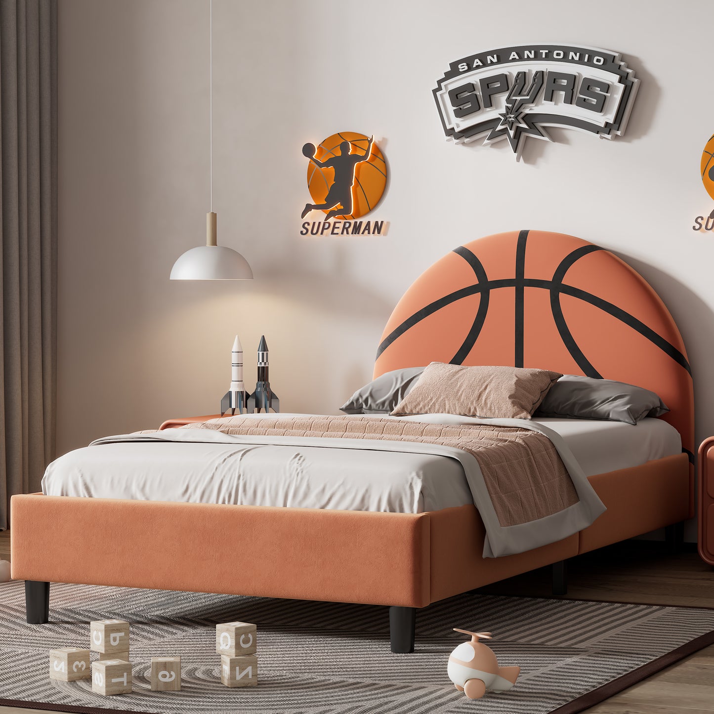 Basketball Design with Cushioned Bed(Twin)