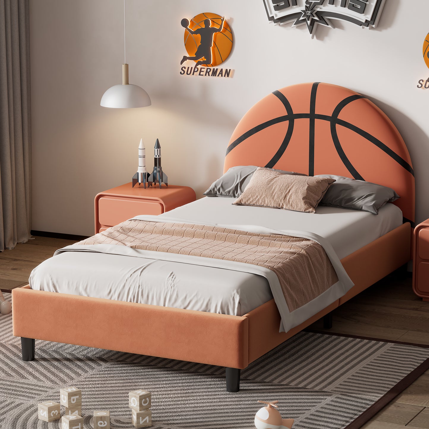 Basketball Design with Cushioned Bed(Twin)