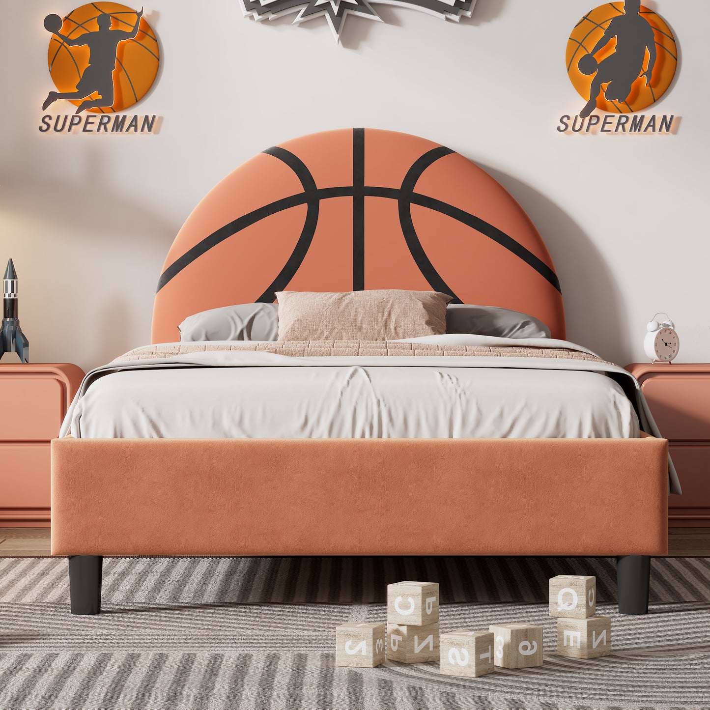 Basketball Design with Cushioned Bed(Twin)