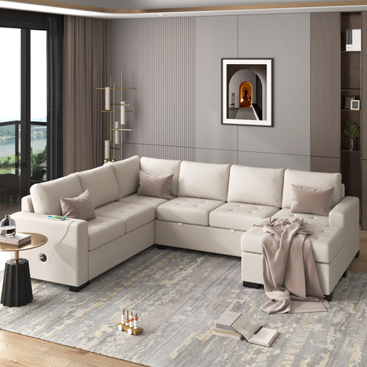 Melysen Sectional Sleeper Sofa with Pull-out Bed and Lounge Chair£¬USB and Type-C Interfaces£¬Suitable for Living Room£¬Office£¬and Spacious Spaces