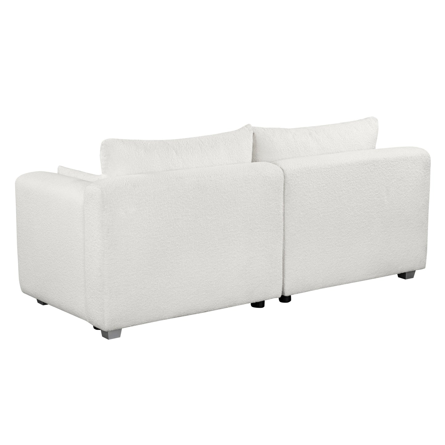 Melysen 82*36" Modern Loop Yarn Fabric Sofa, One-Piece Seat Frame, Minimalist 2-3 Seat Couch Easy to Install, Loveseats with Extra Wide Domed Arms for Living Room, Bedroom, Apartment, Office(2 Pillows)